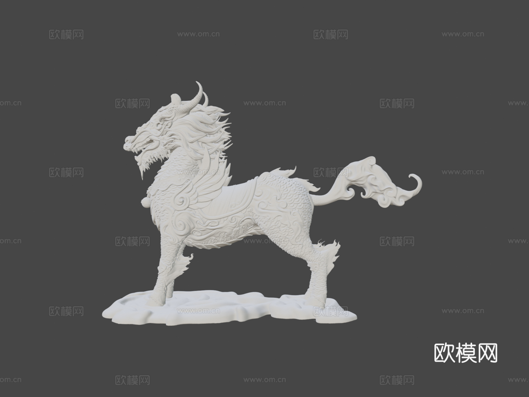 中国神话生物麒麟3d模型