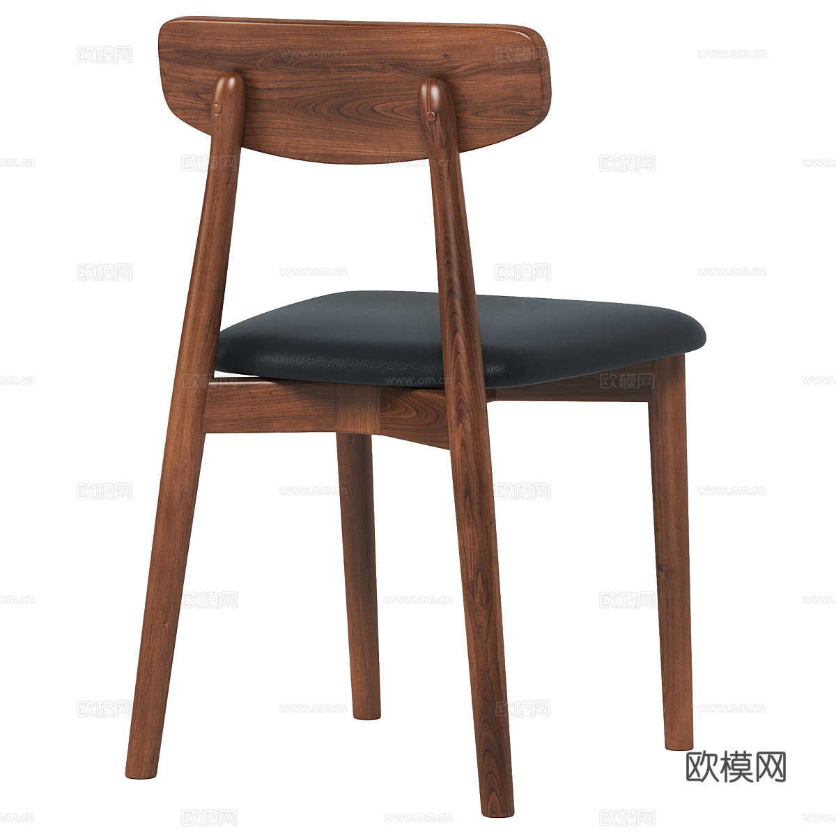 新中式木质单椅3d模型