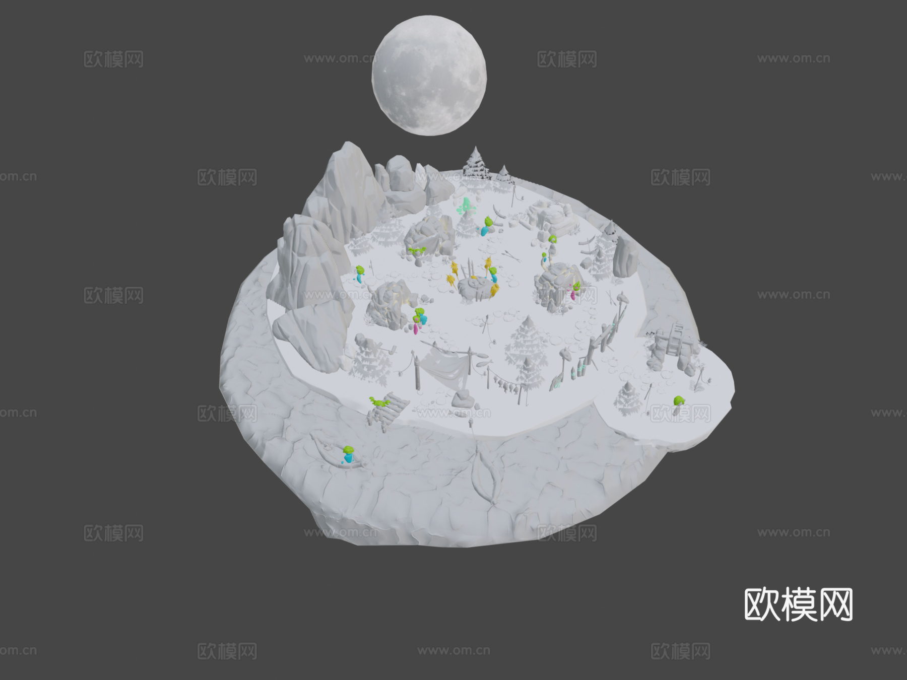 宇宙模拟-石器时代村庄3d模型