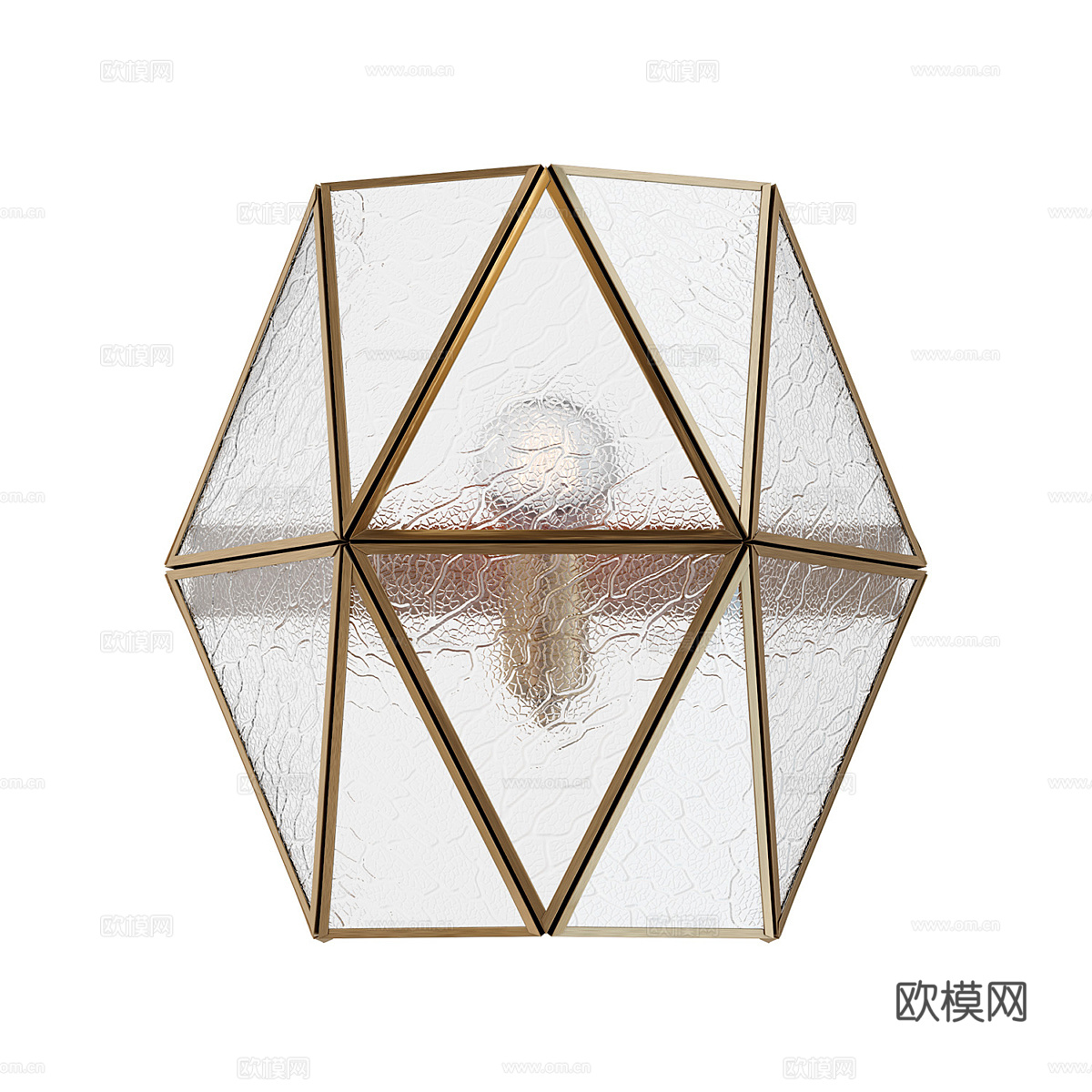 现代轻奢冰裂纹玻璃装饰壁灯3d模型