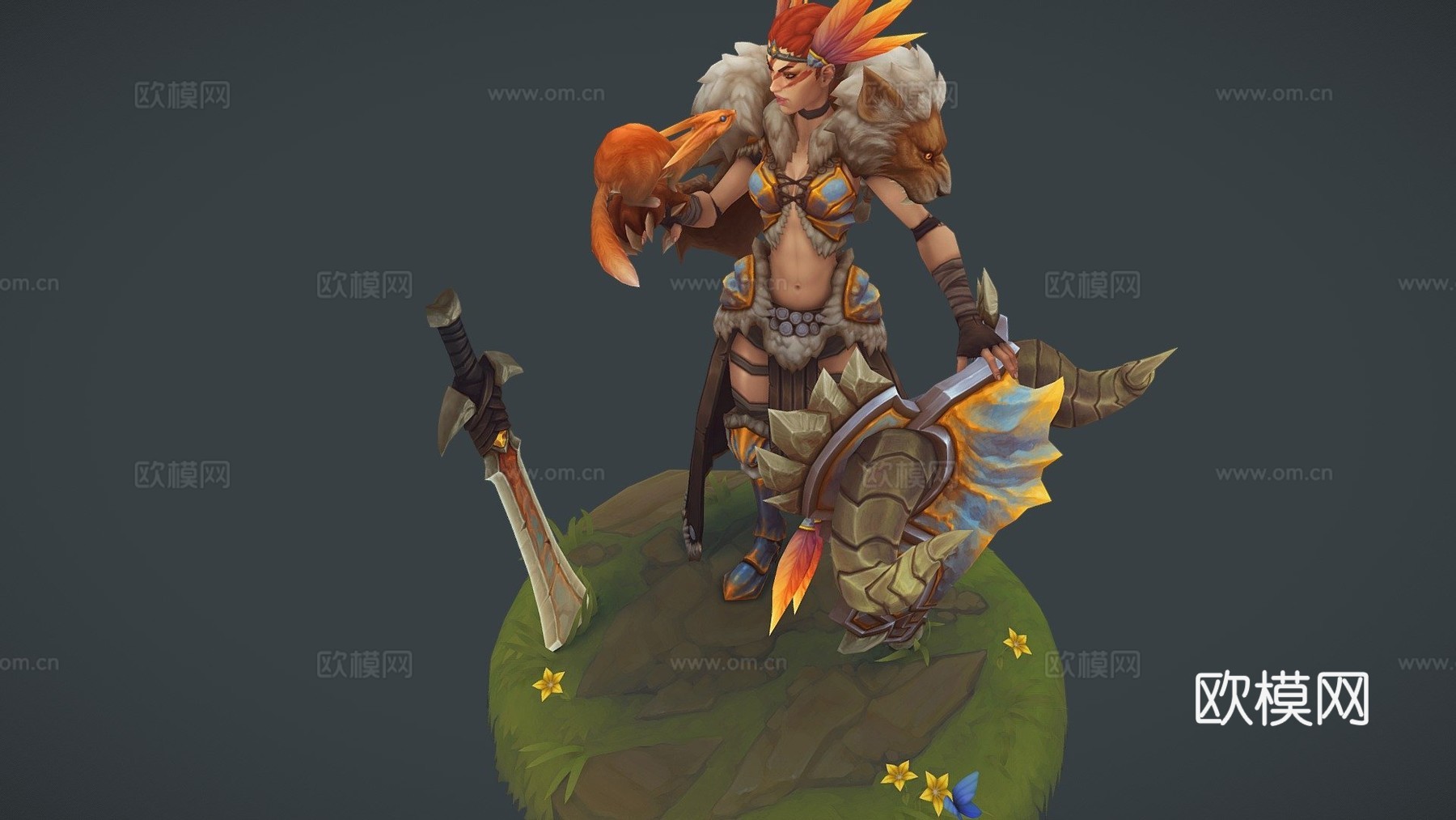 Riot比赛-野兽猎手蕾欧娜-迈克尔·塔沃特3d模型