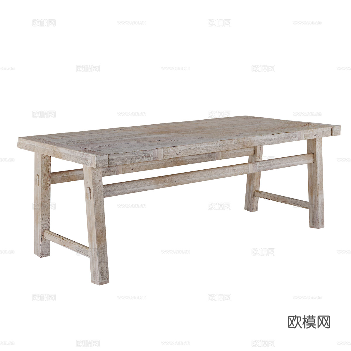 新中式侘寂实木餐桌3d模型