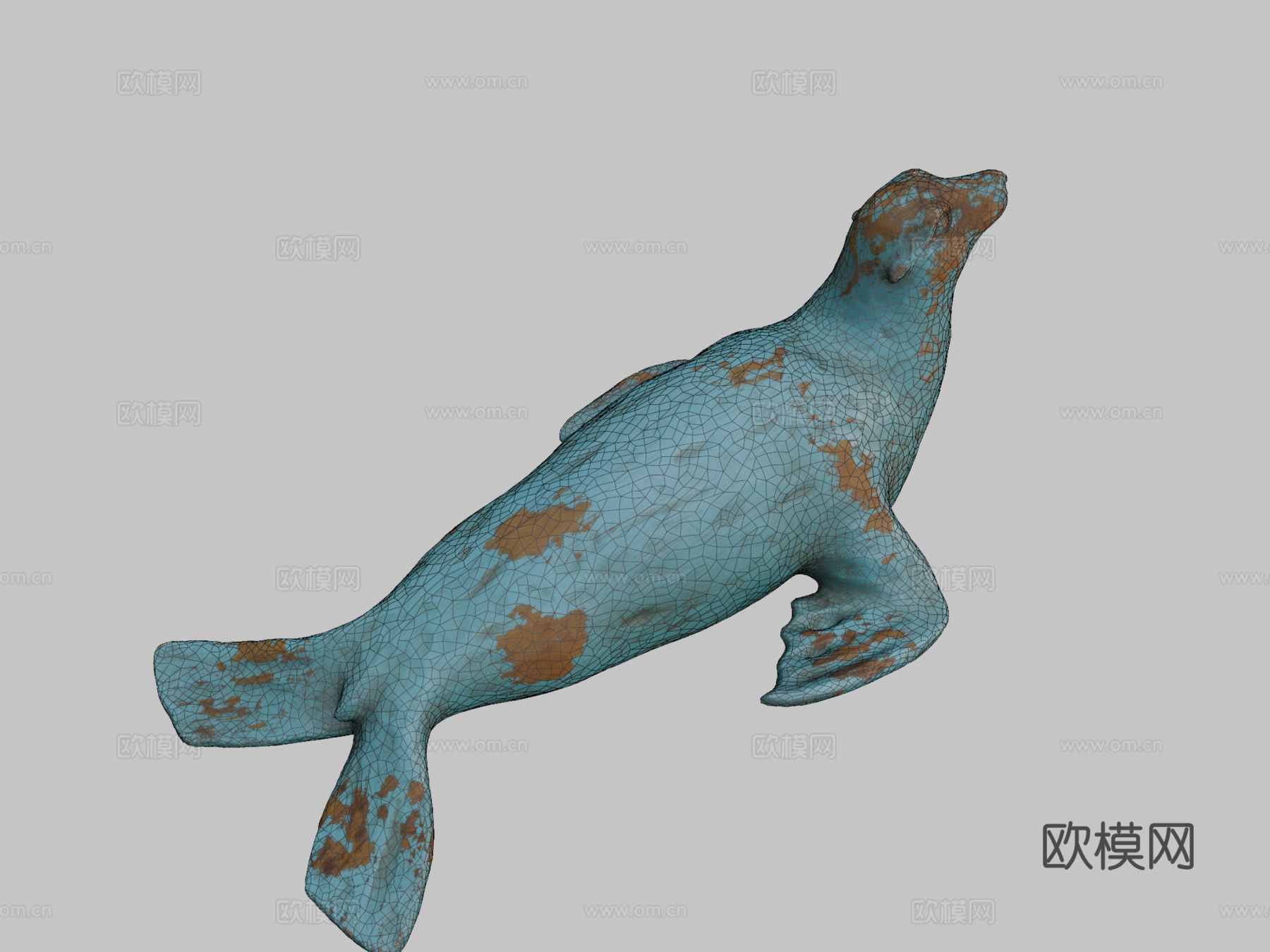 有耳海豹雕像3d模型
