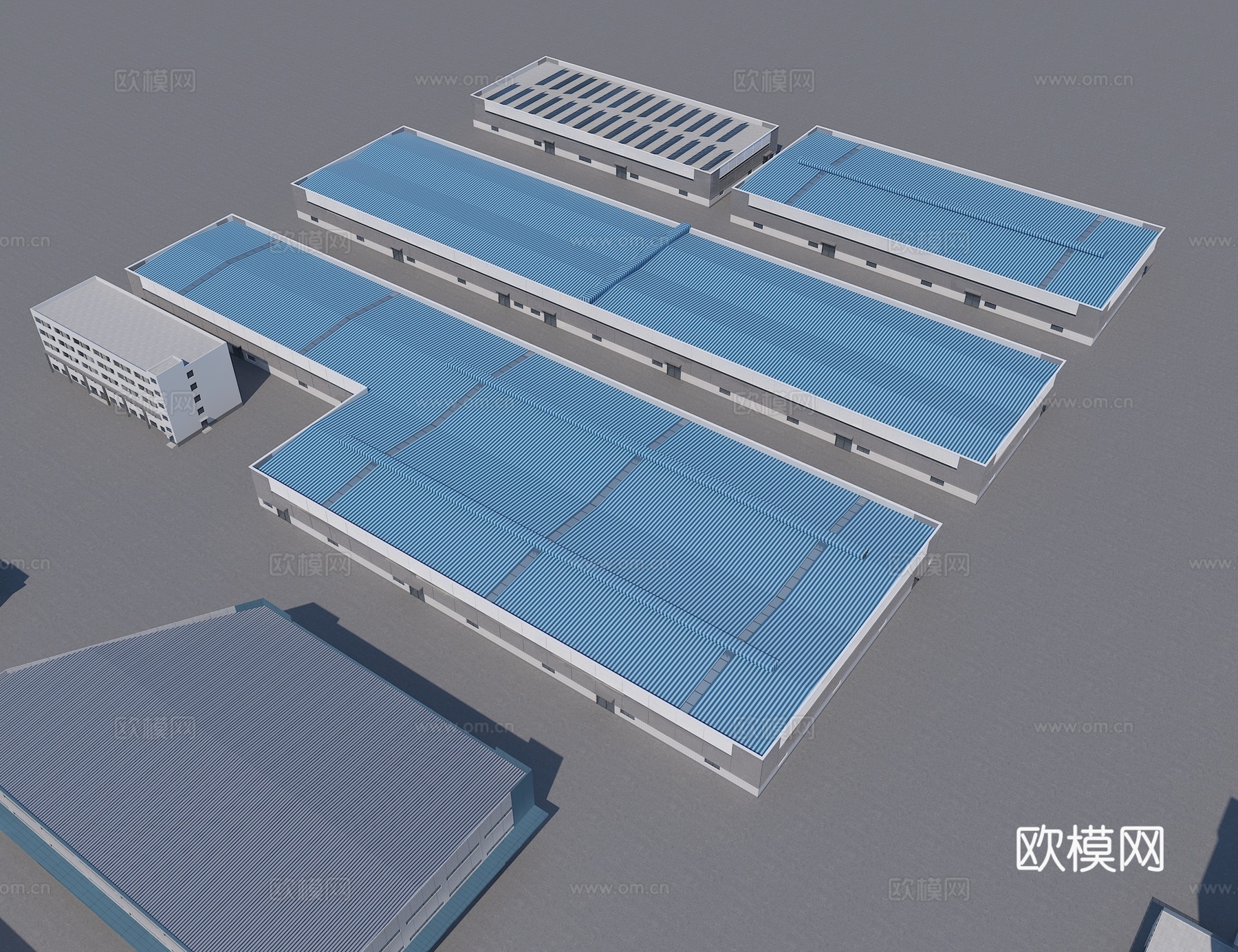 现代厂房 厂房办公楼 厂房配楼3d模型3d模型