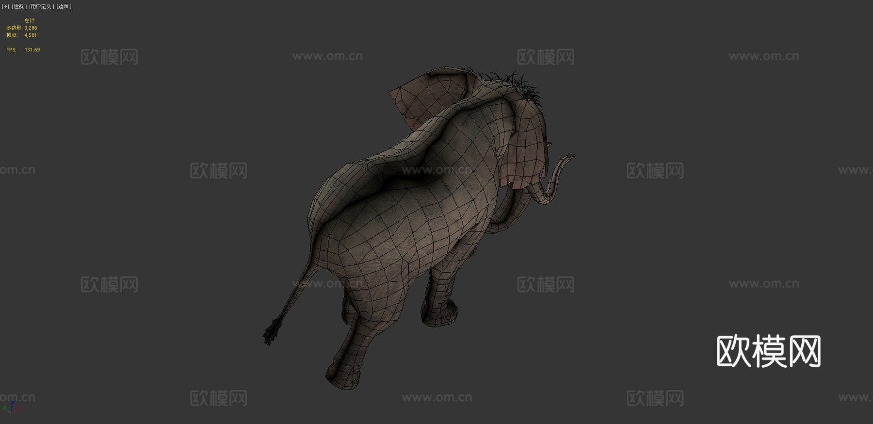 大象行走动画3d模型