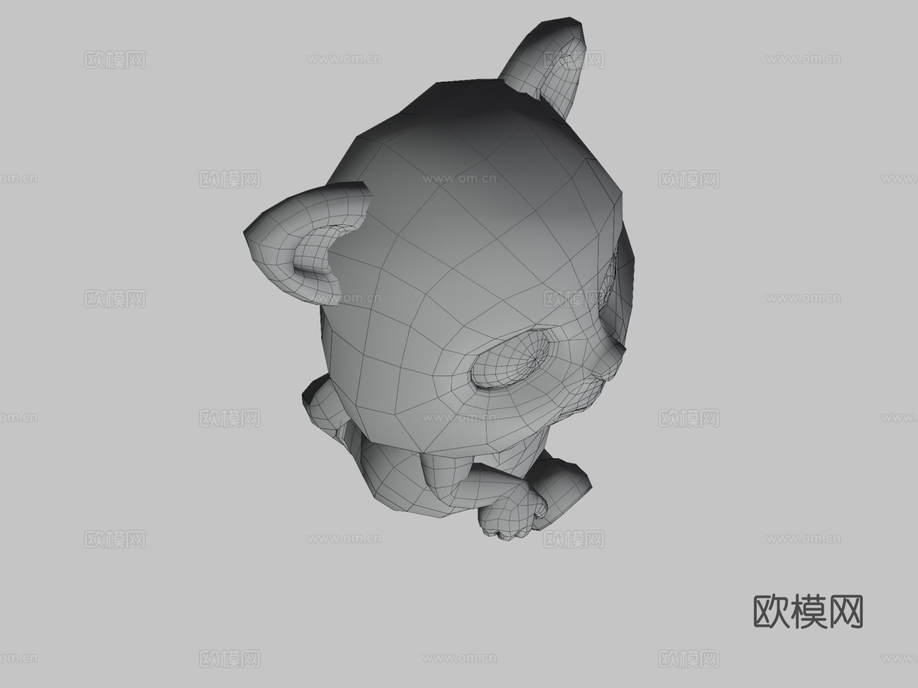 低多边形猫动画绑定3d模型