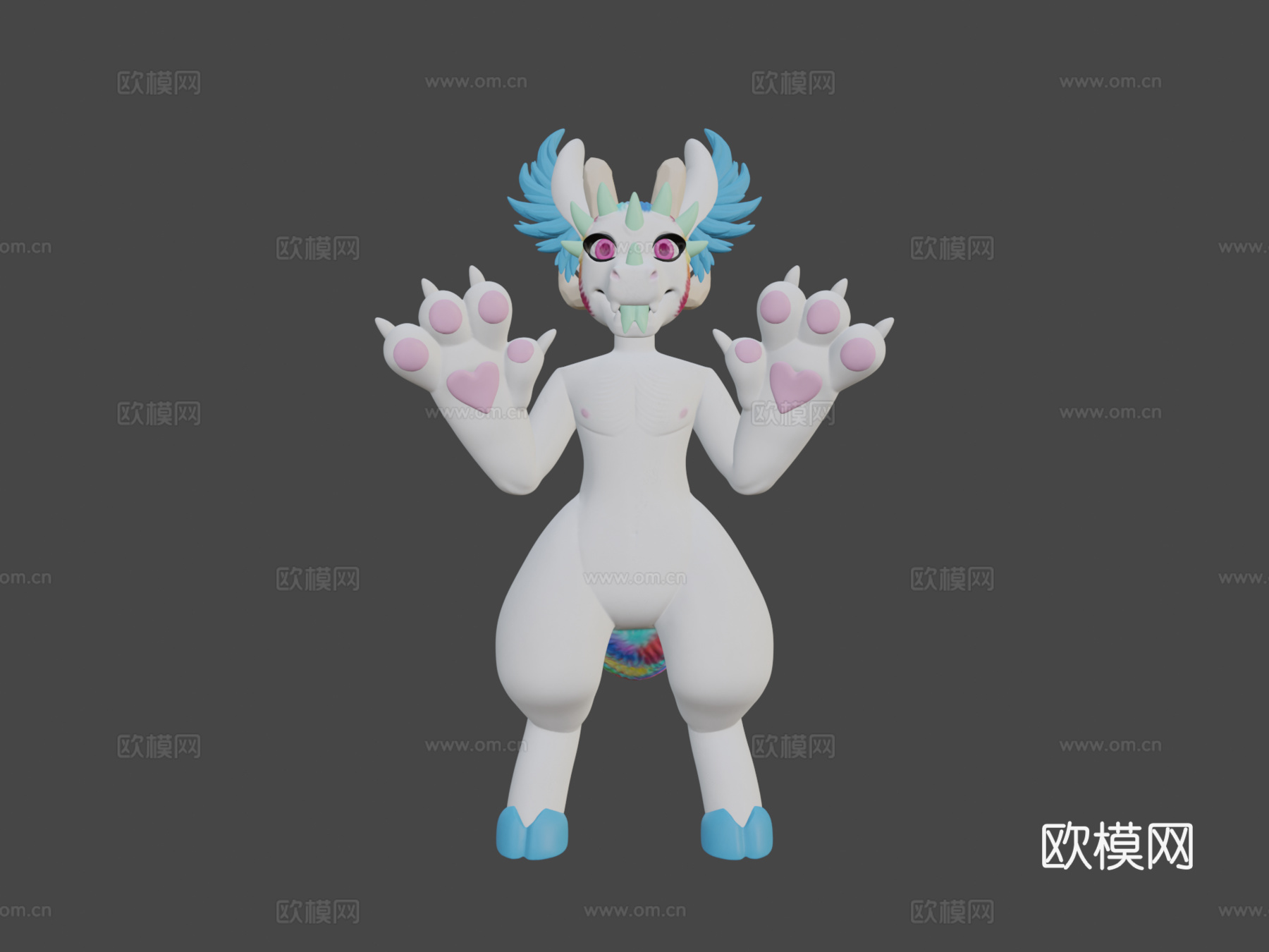 可爱棉花龙3d模型