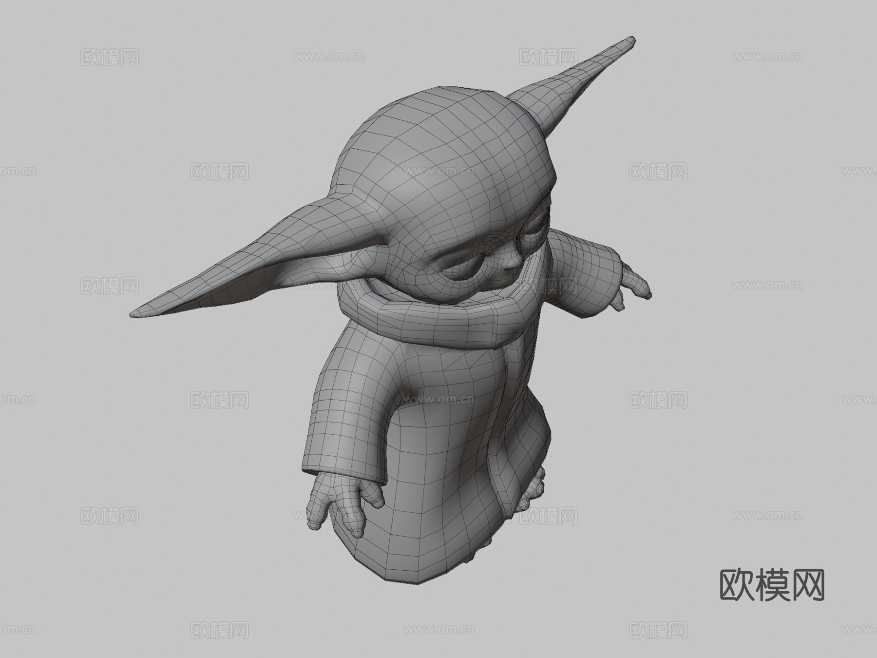 婴儿尤达纹理3d模型