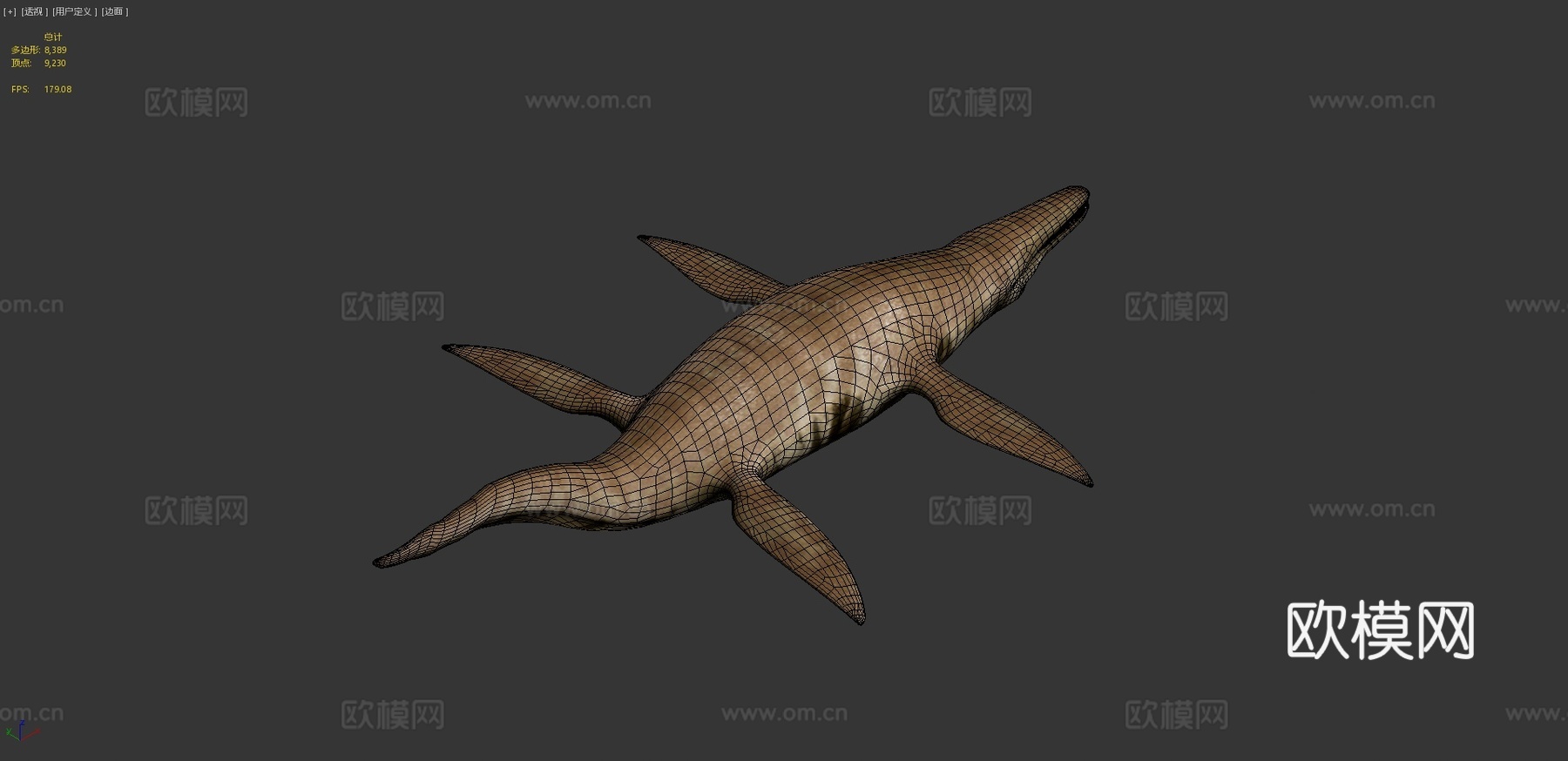 海洋蛇颈龙沧龙3d模型