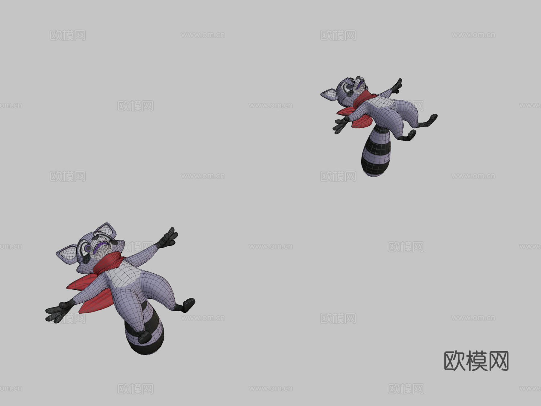 漫步浣熊-靛蓝公园3d模型