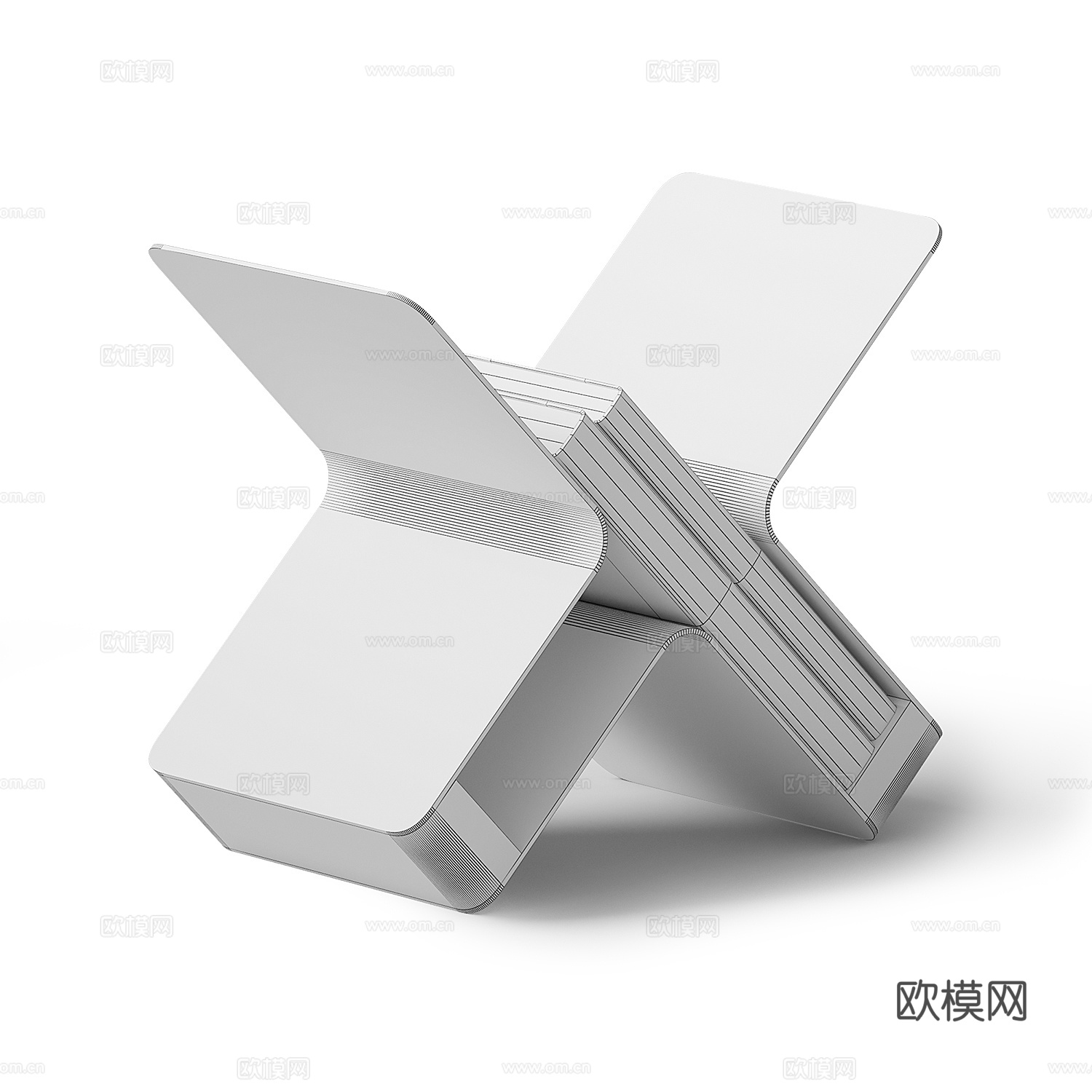 现代意式极简书夹 书靠3d模型