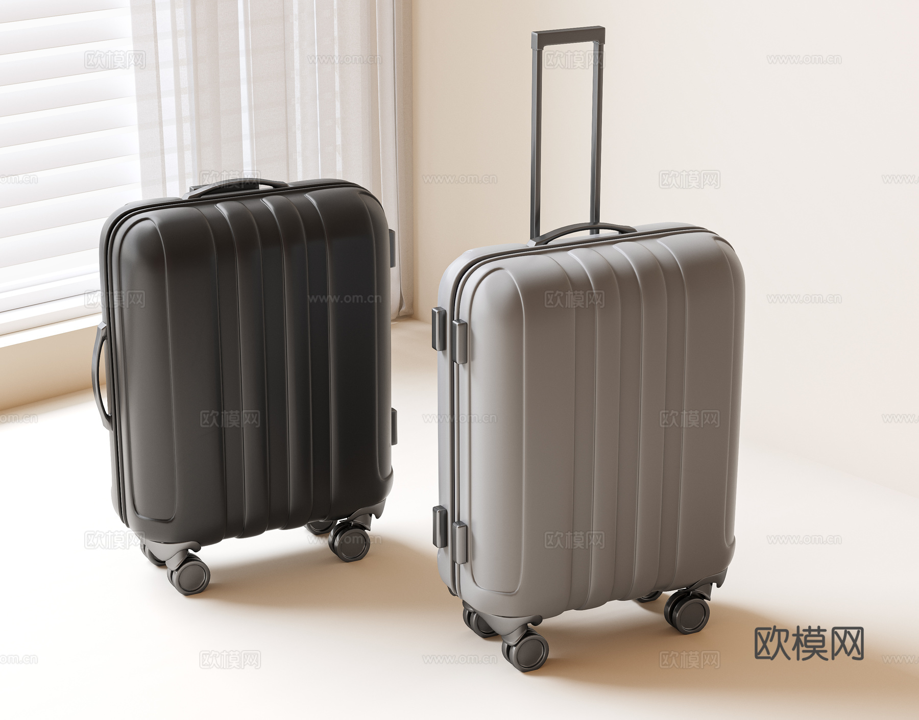 行李箱 旅行箱 拉杆箱 箱包 密码箱 箱子3d模型