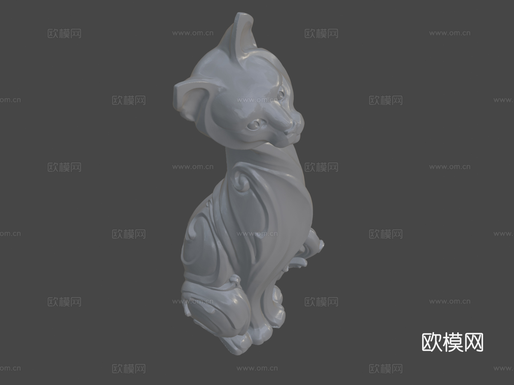 猫雕像3d模型