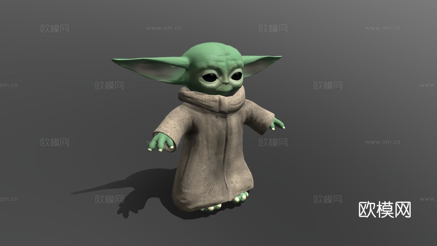 婴儿尤达纹理3d模型
