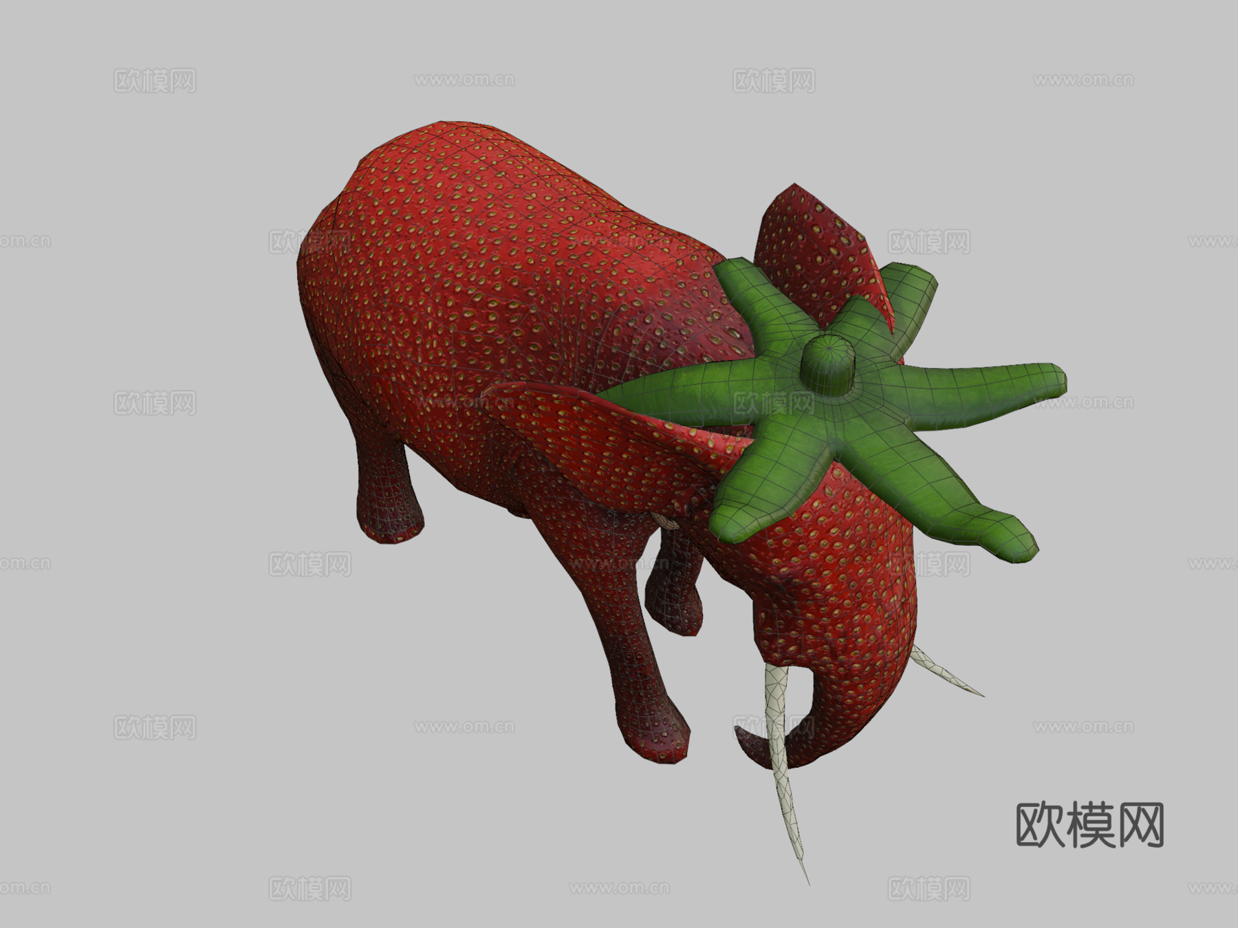 草莓大象3d模型