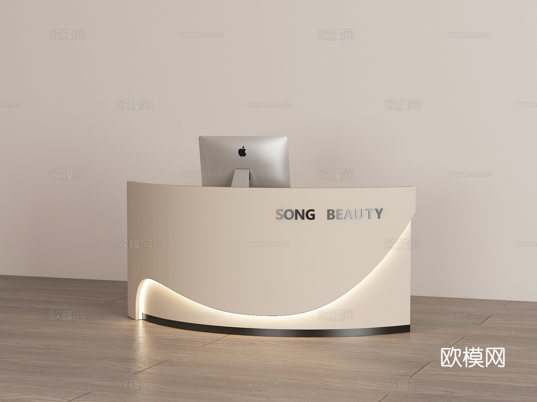 现代极简前台收银台3d模型