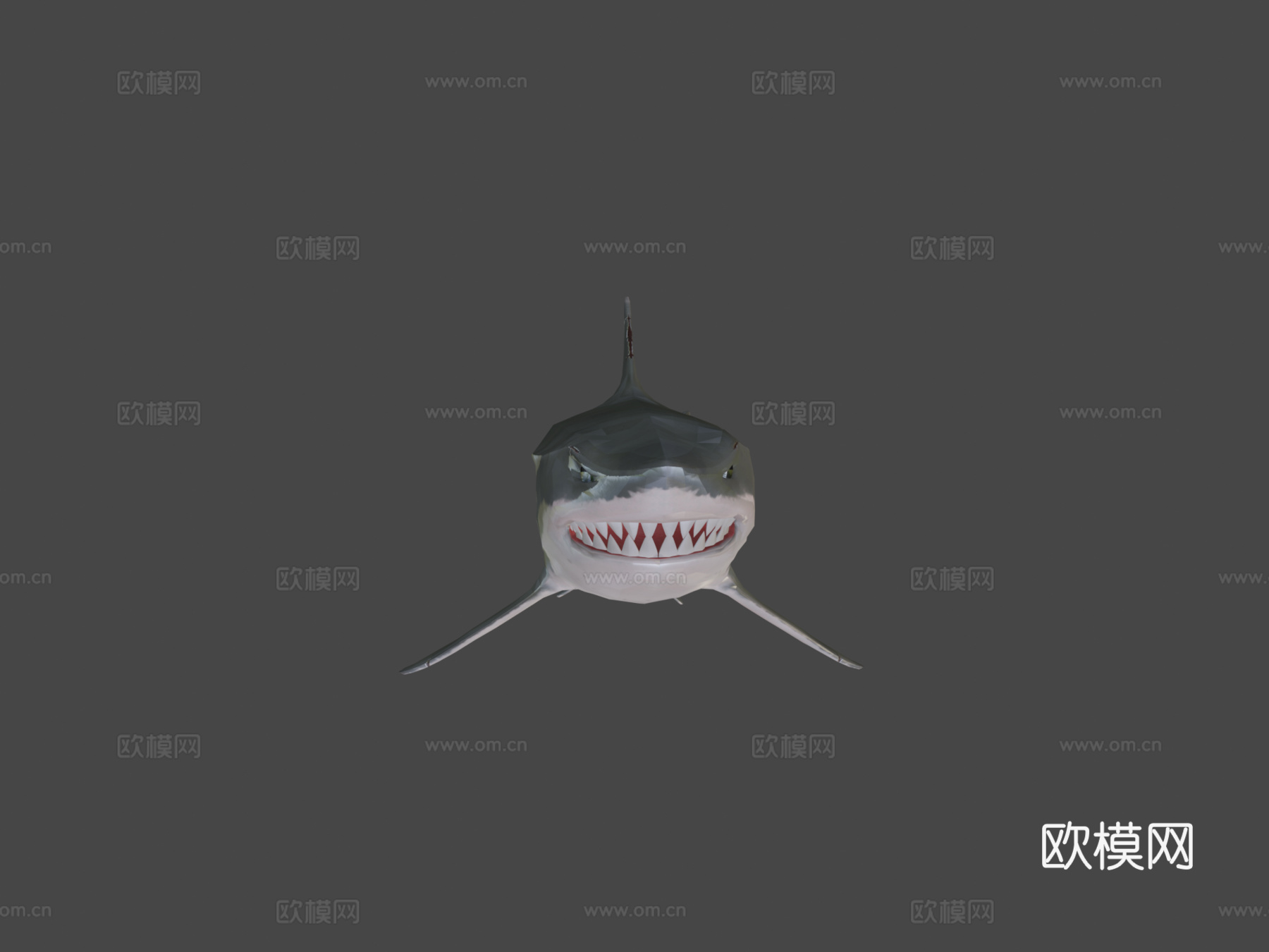 低多边形鲨鱼3d模型