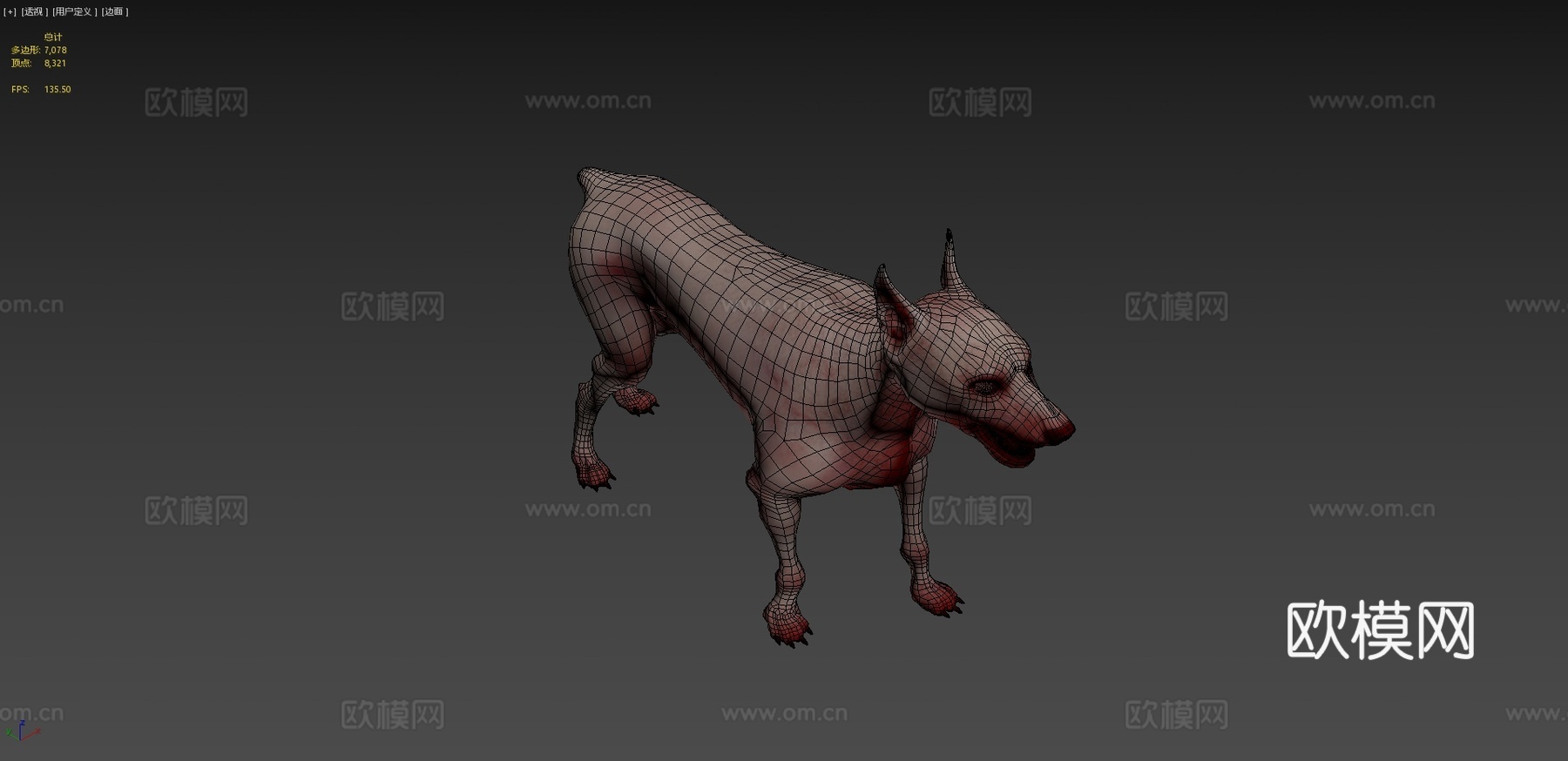 战斗犬3d模型