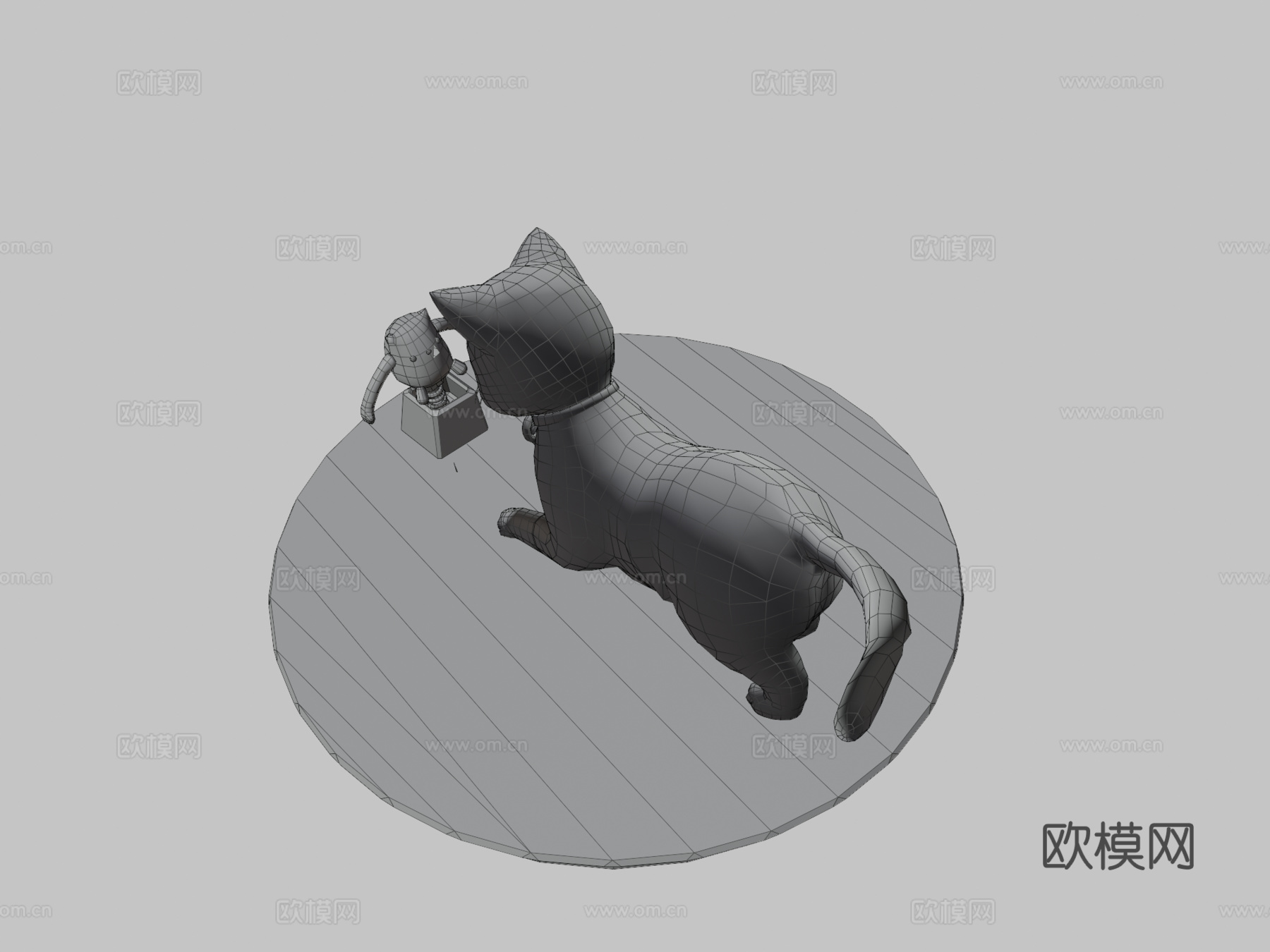 玩木偶的可爱小猫3d模型