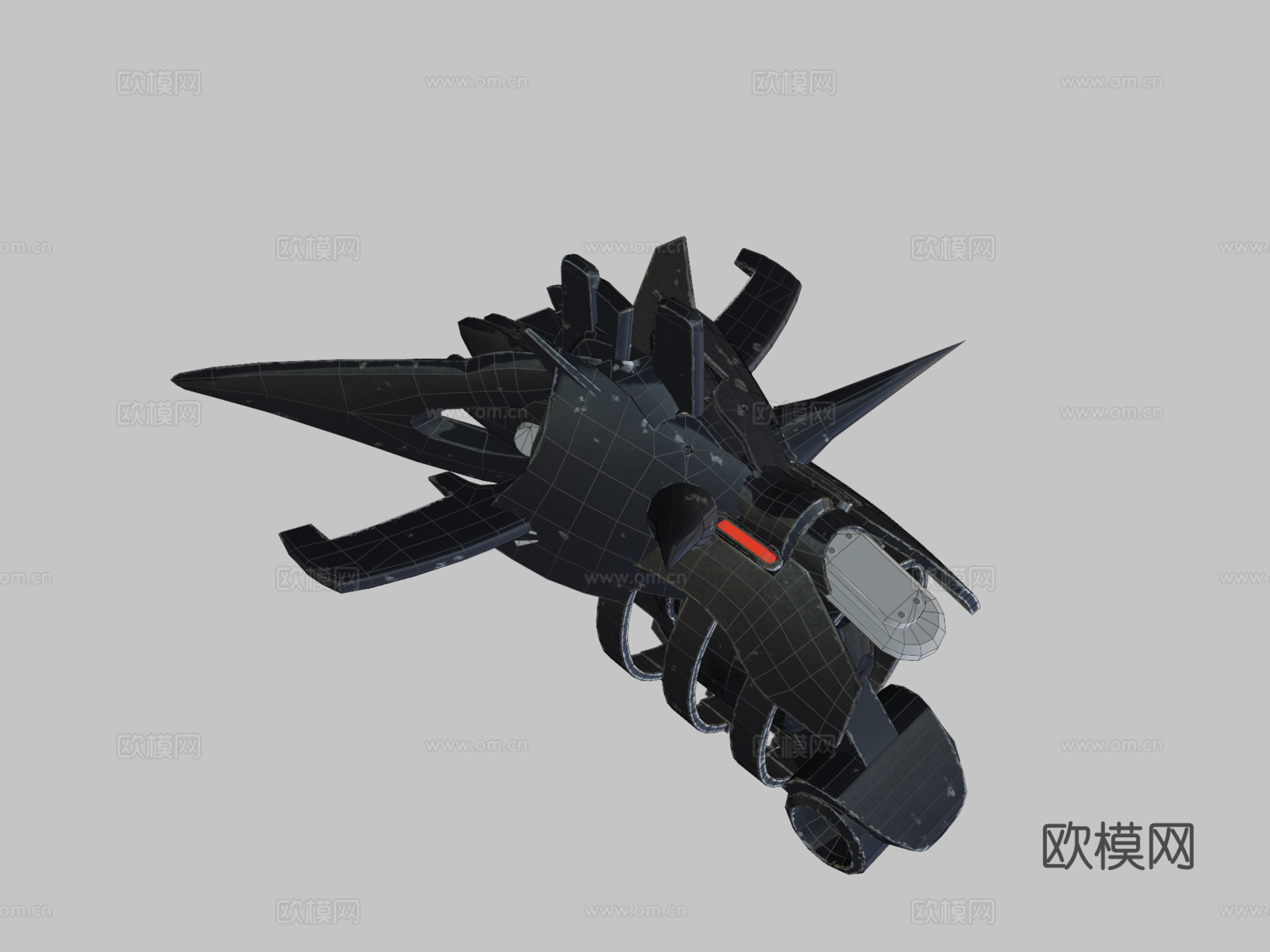 机械鲨鱼绑定3d模型