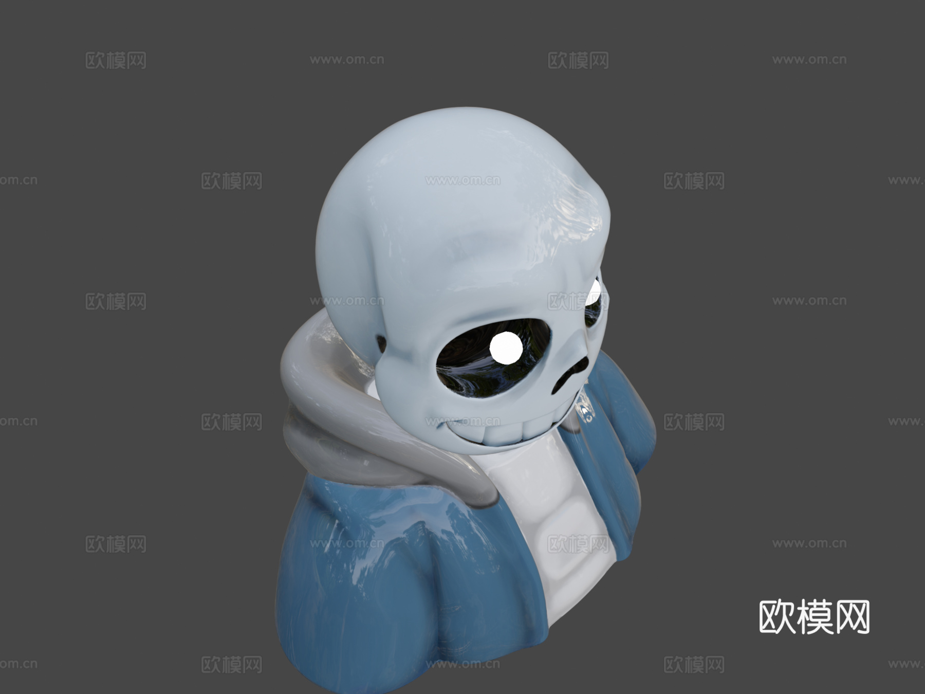 骷髅桑斯半身像3d模型