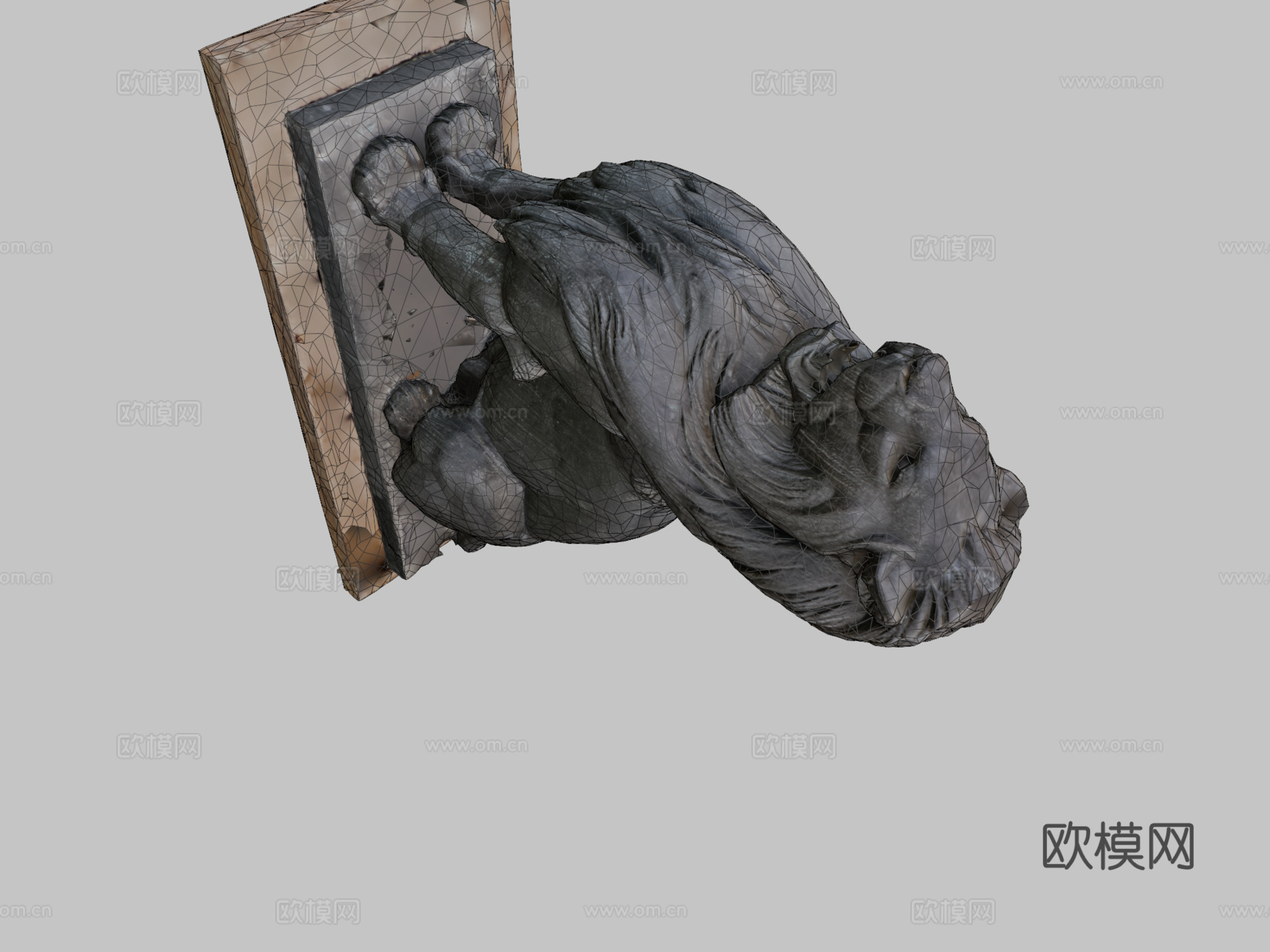 狮子喷泉的狮子(1874)(3DSCANFR(sdrn))3d模型