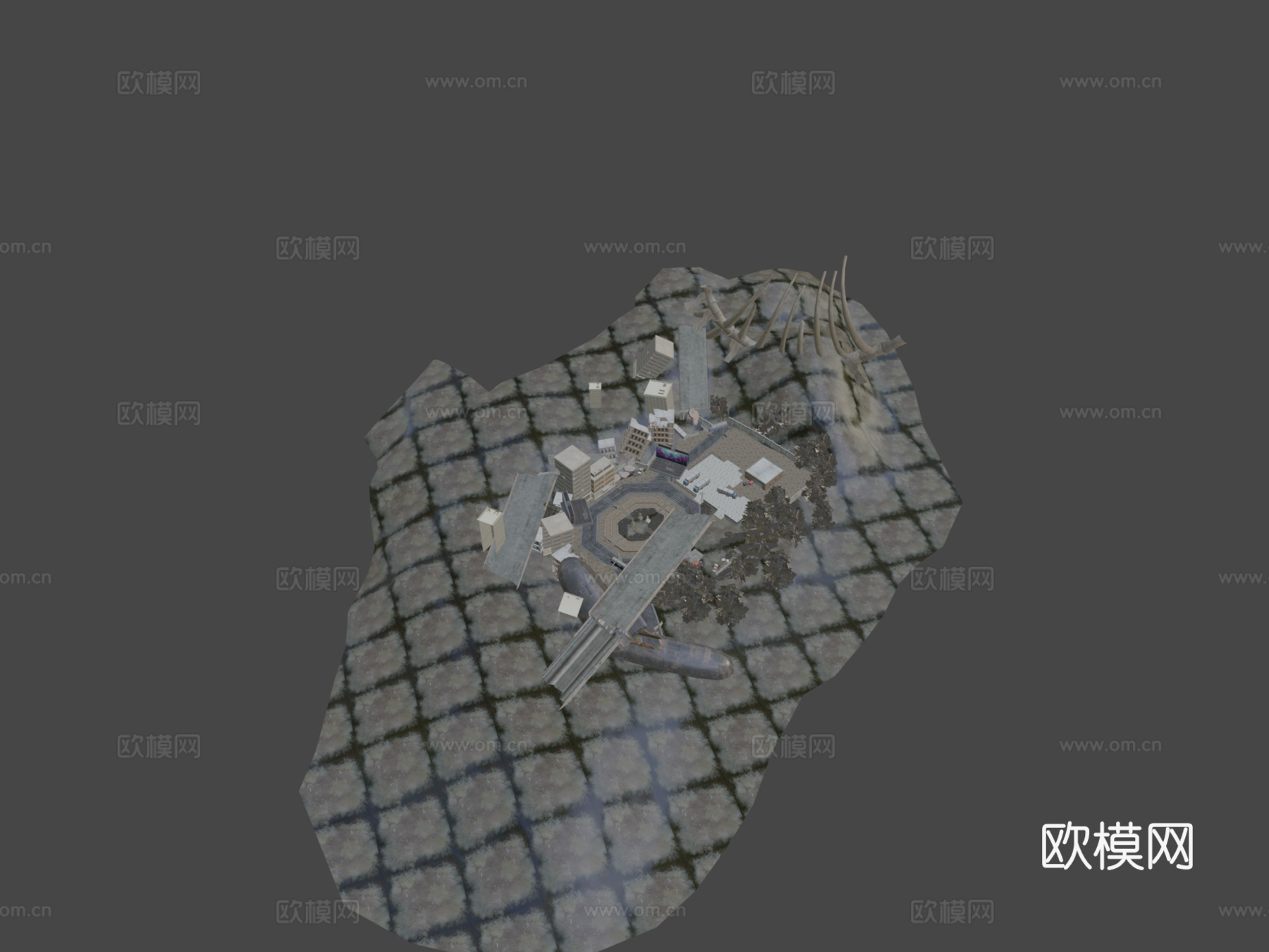 FreeFire旧狂暴大厅3D模型OBJ3d模型