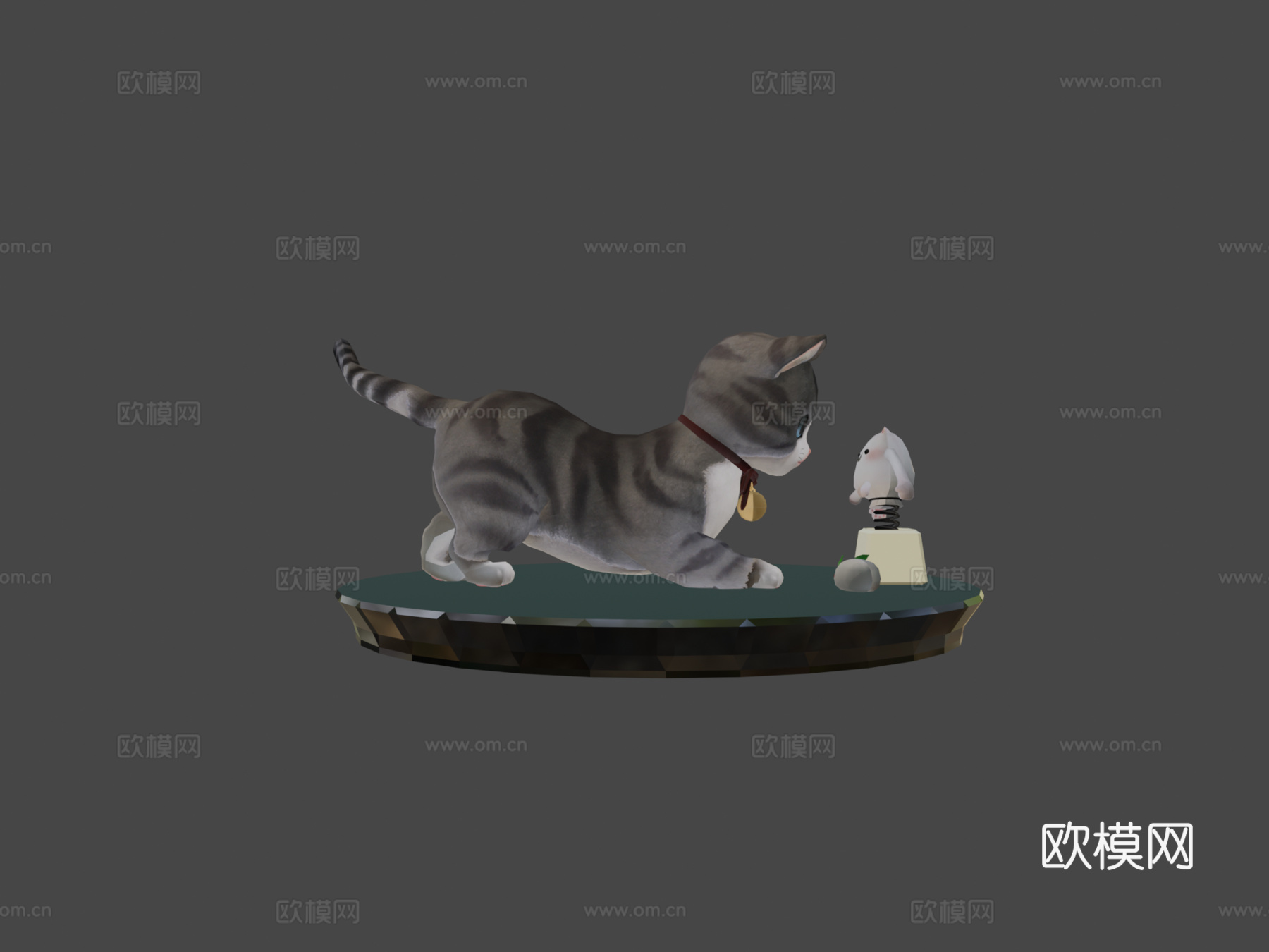 玩木偶的可爱小猫3d模型