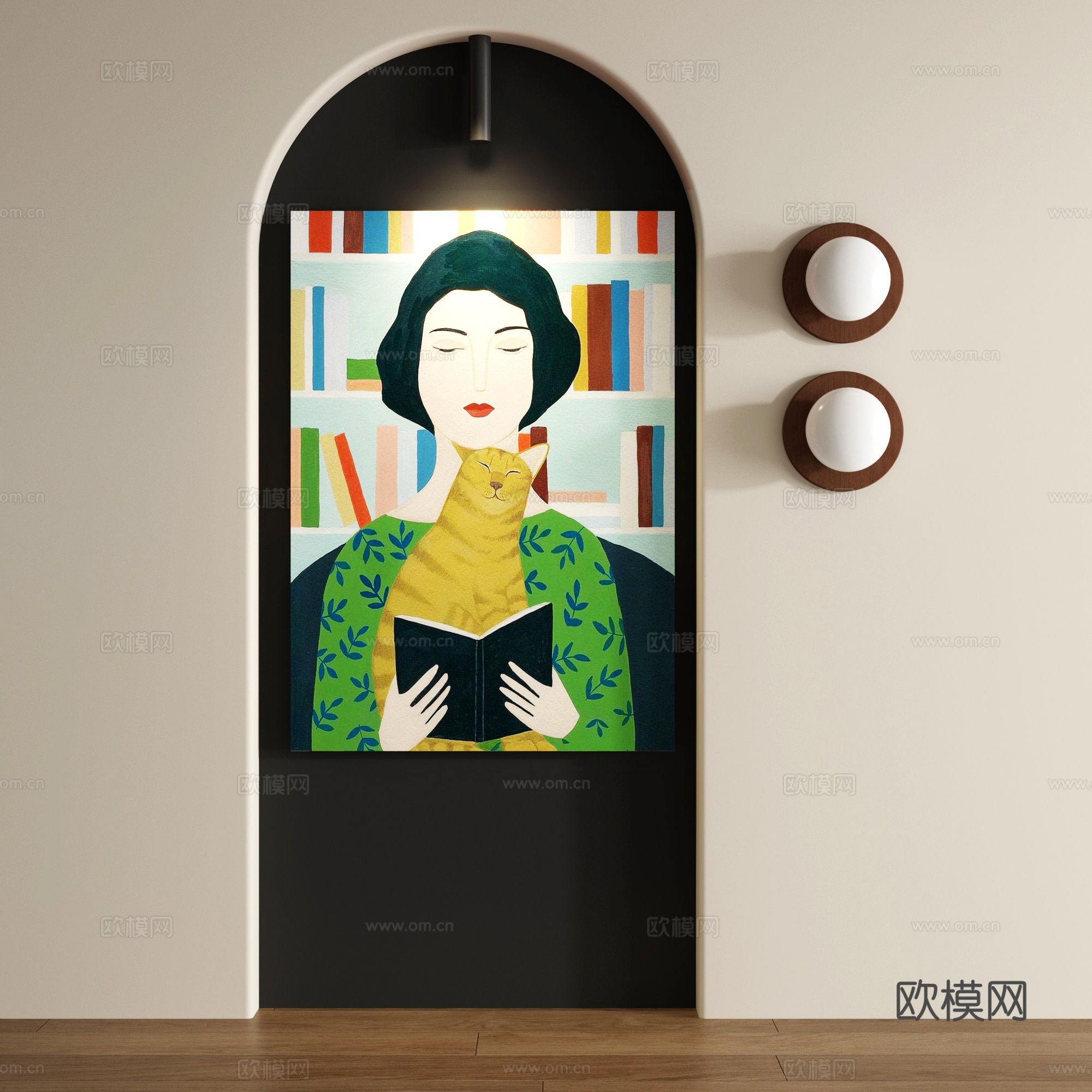 复古抽象无框画3d模型