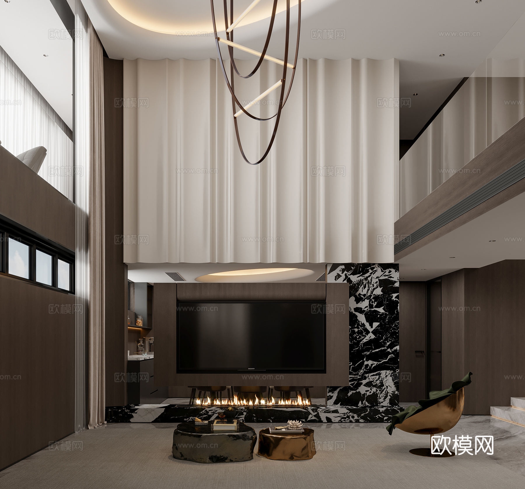 意式轻奢别墅3d模型