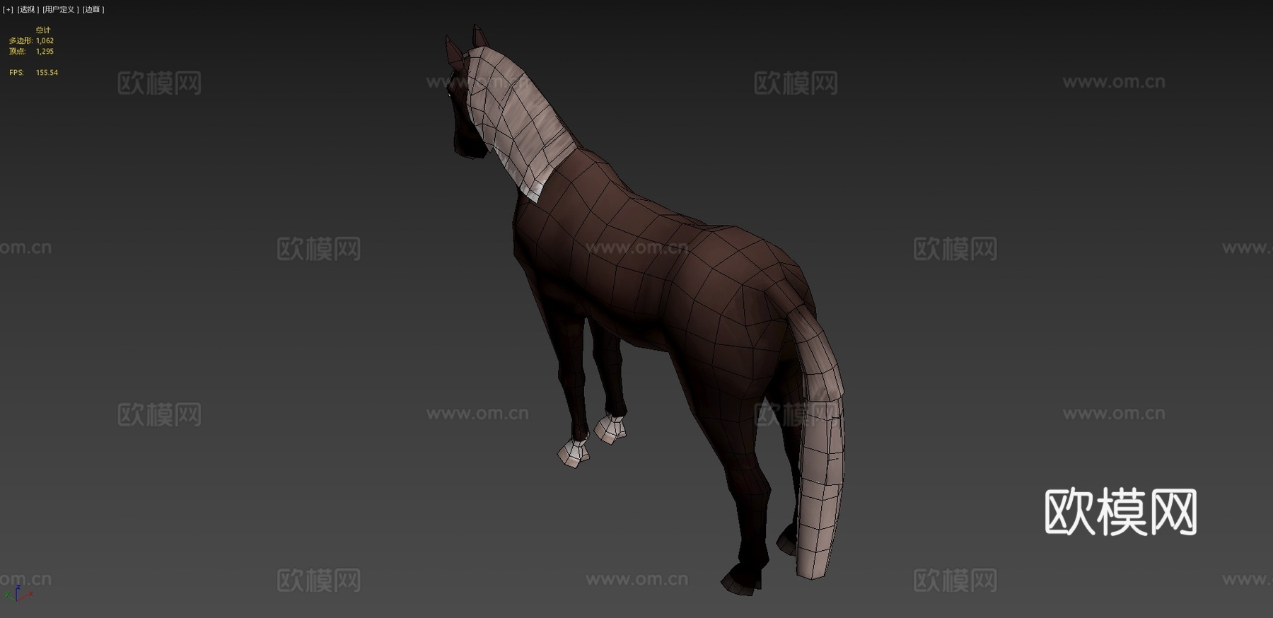 低多边形马3d模型