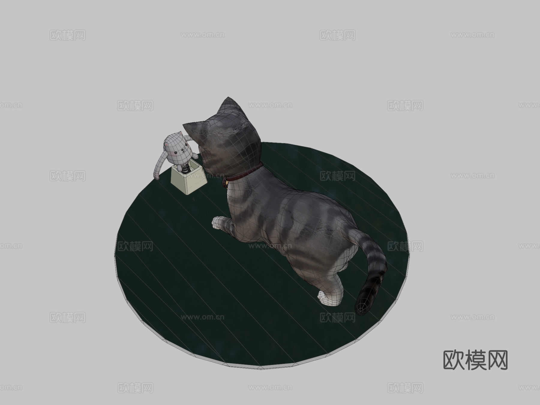 玩木偶的可爱小猫3d模型