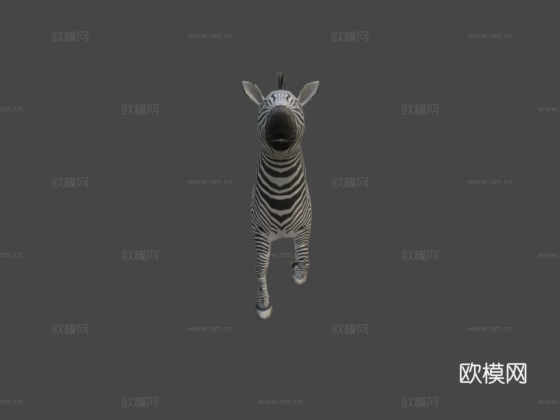 斑马奔跑3d模型