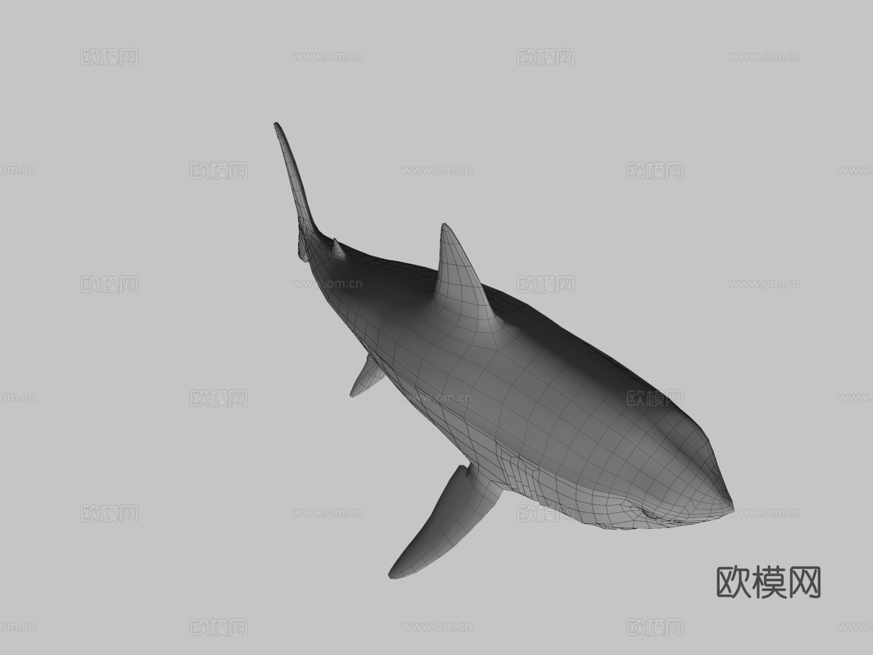 低多边形鲨鱼3d模型
