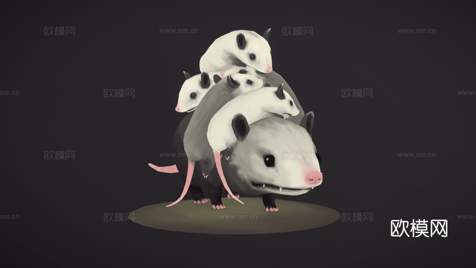 负鼠妈妈3d模型
