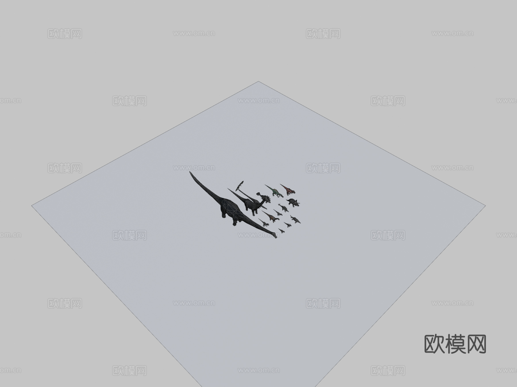 低多边形恐龙包3d模型