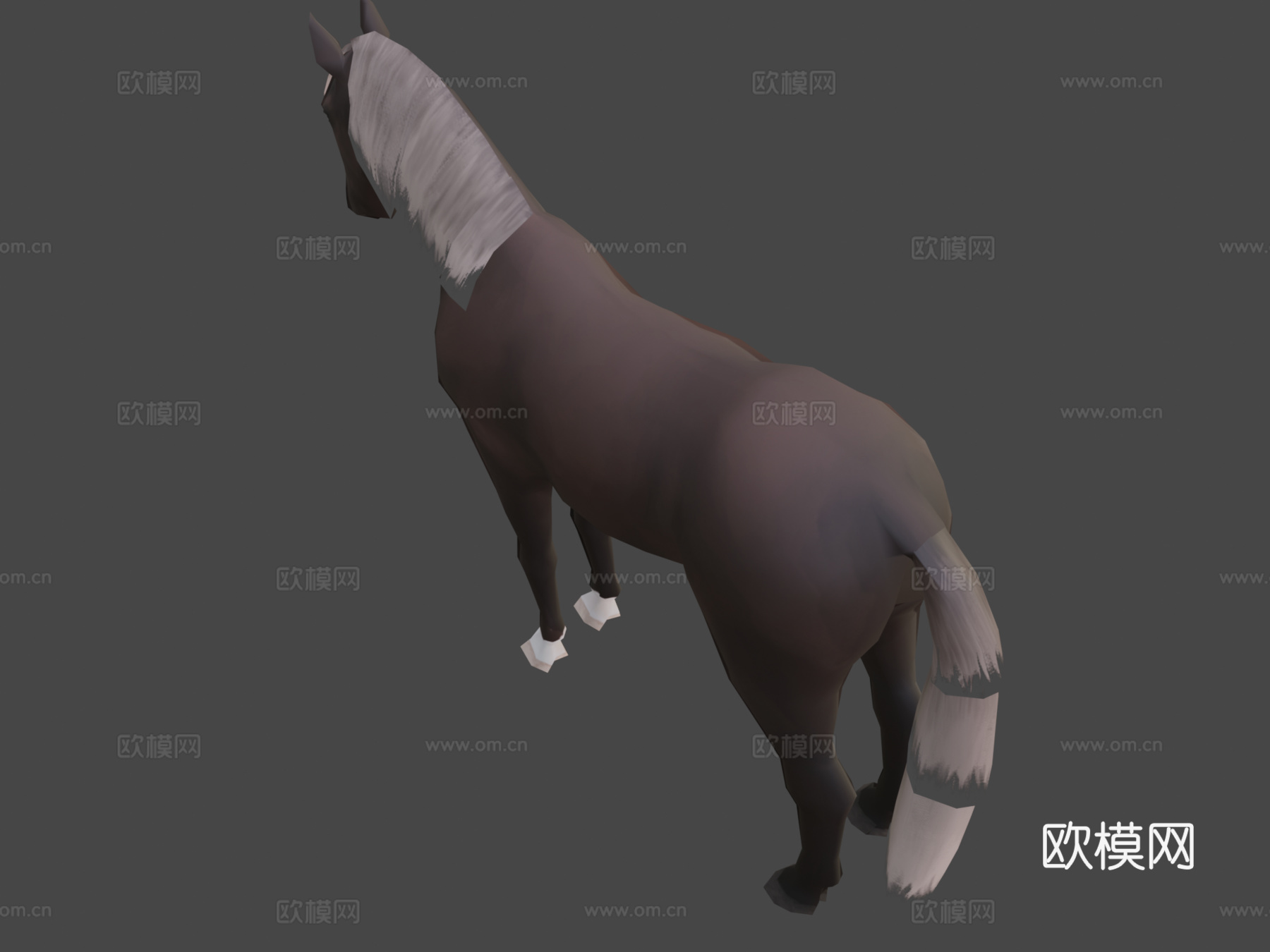低多边形马3d模型