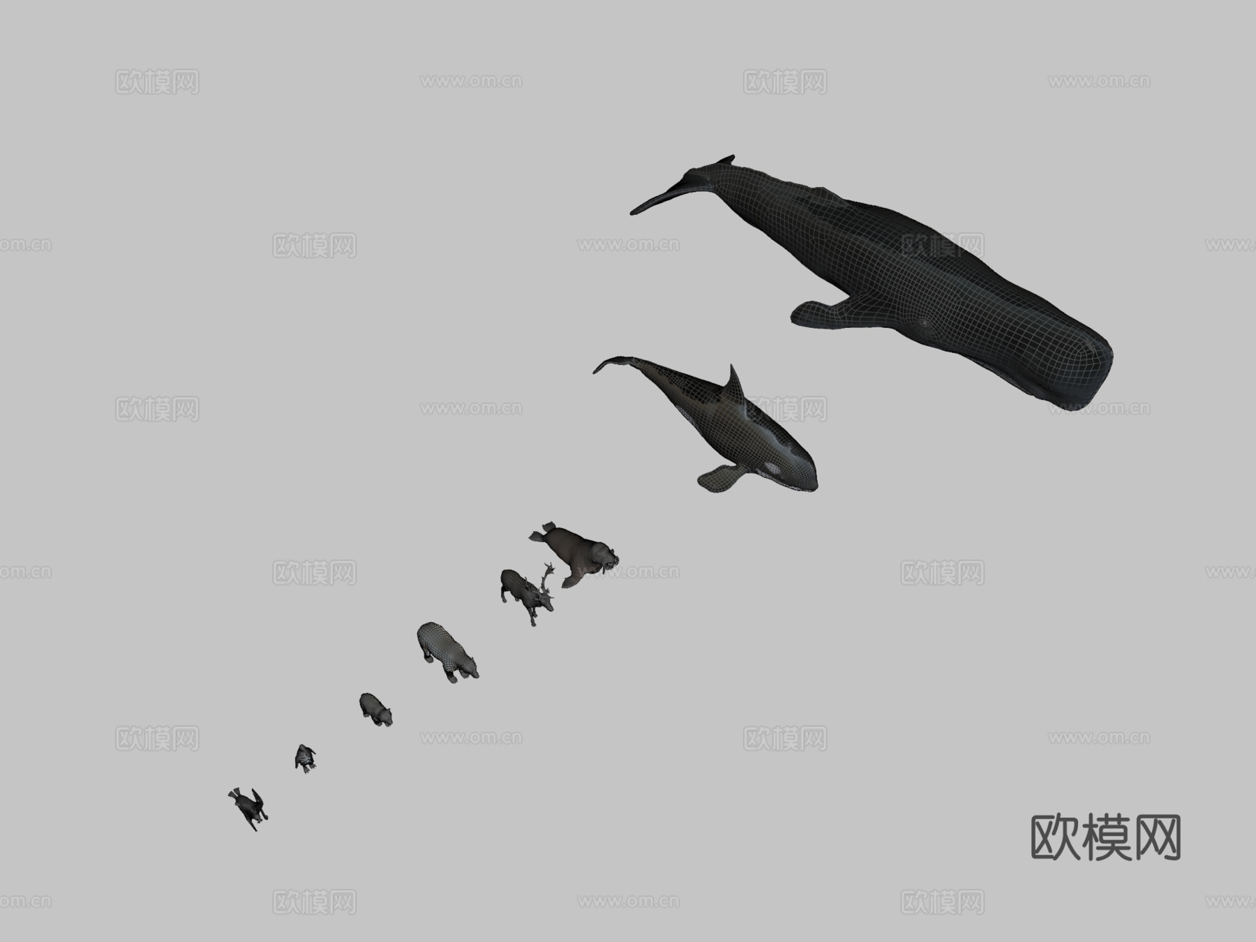 北极动物包3d模型