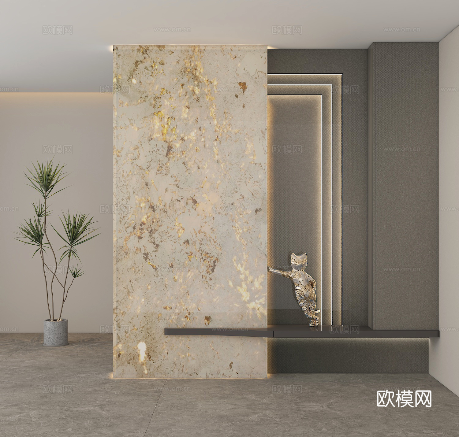 现代入户玄关过道3d模型