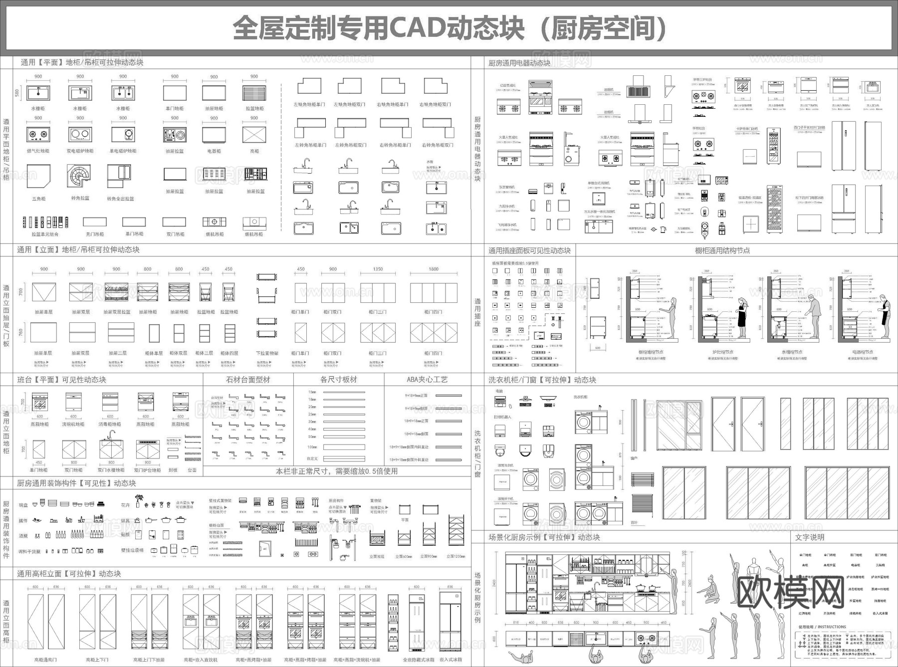 2025全屋定制系列动态模块图库合集cad施工图