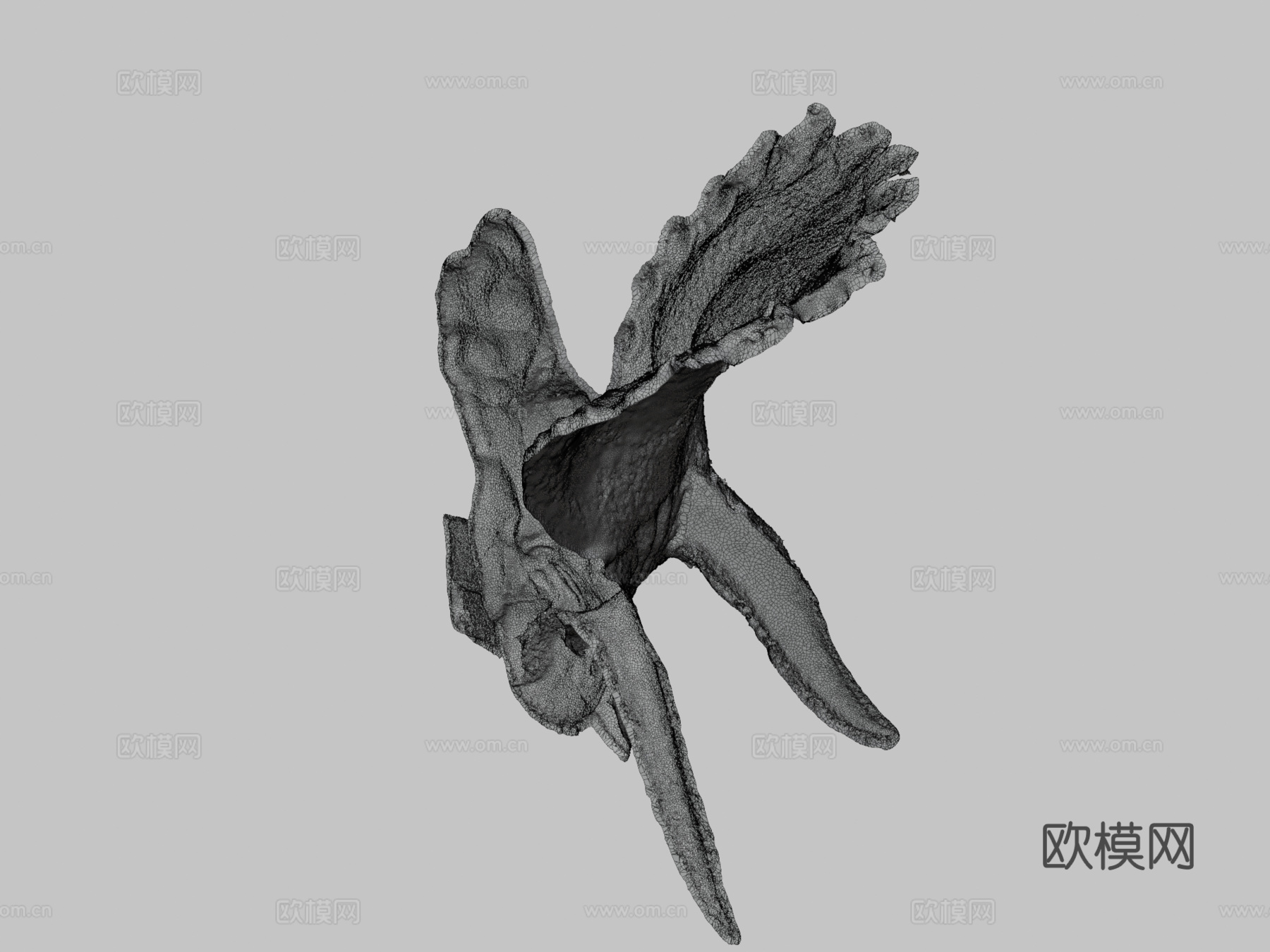 《侏罗纪公园》电影中的三角龙头3d模型