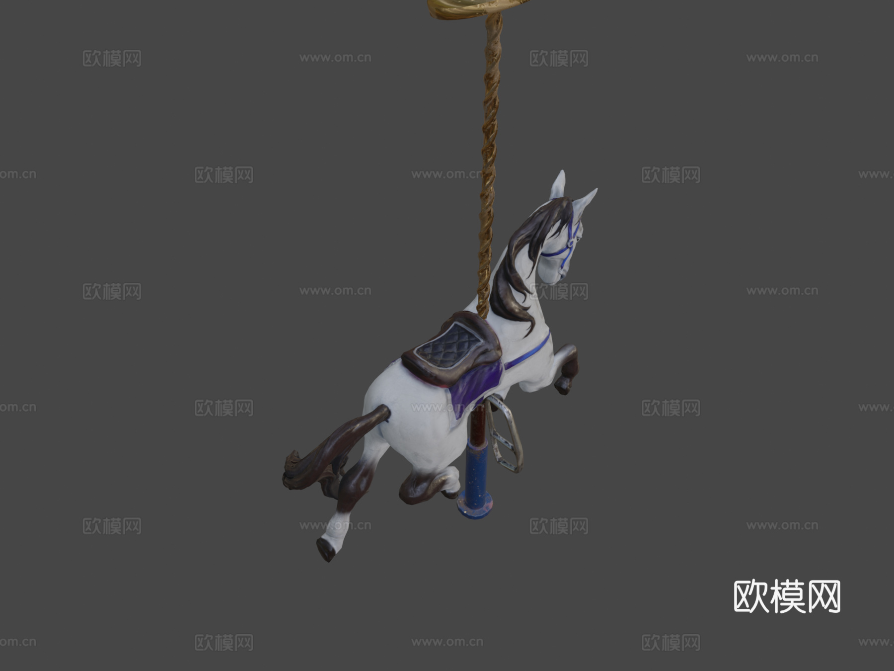简易旋转木马3d模型