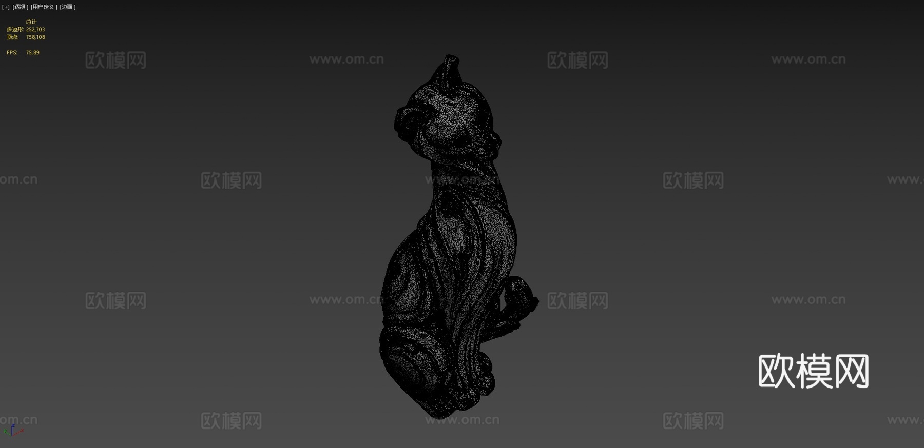 猫雕像3d模型