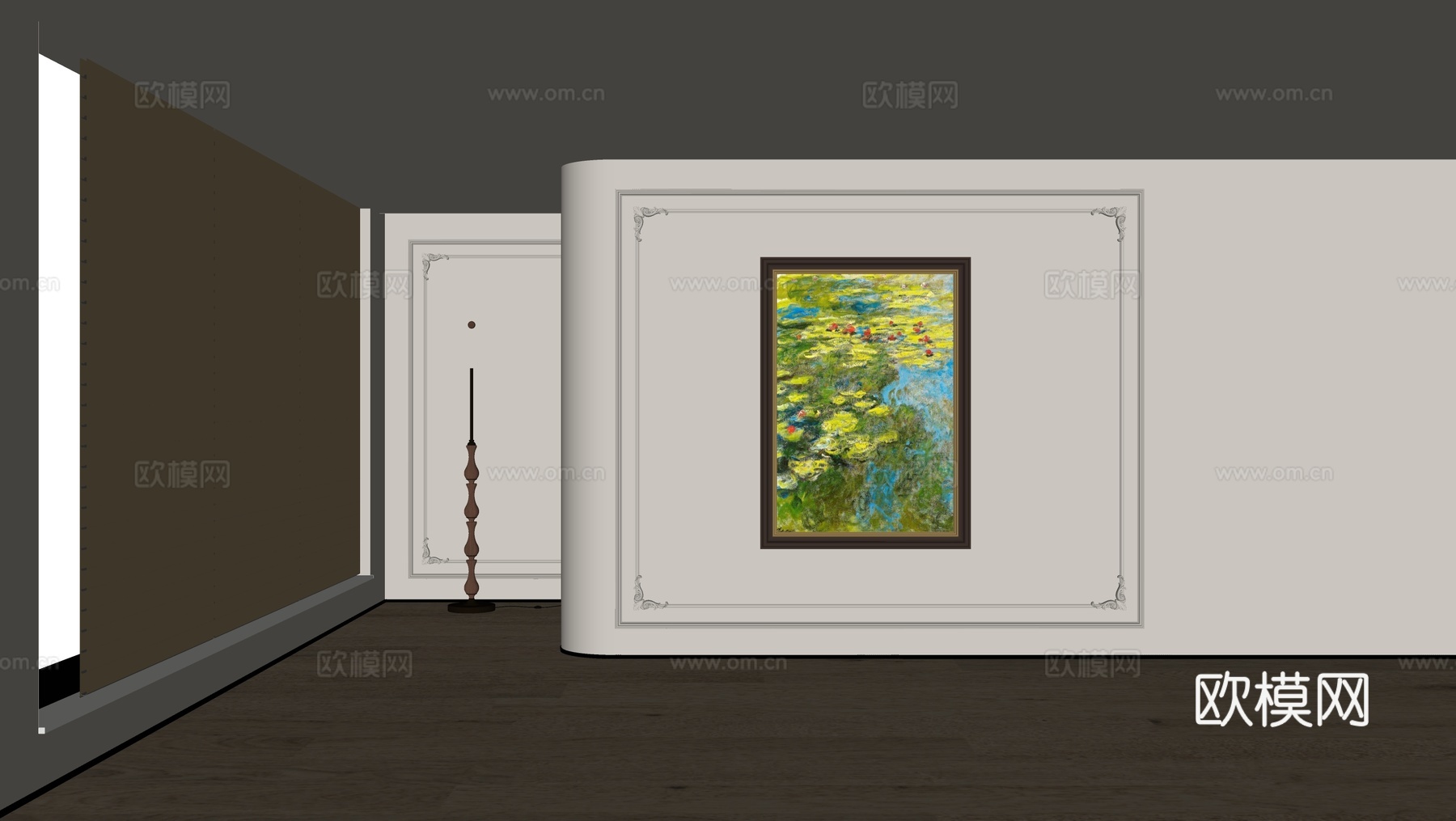 美式装饰画su模型下载（渲染图2）