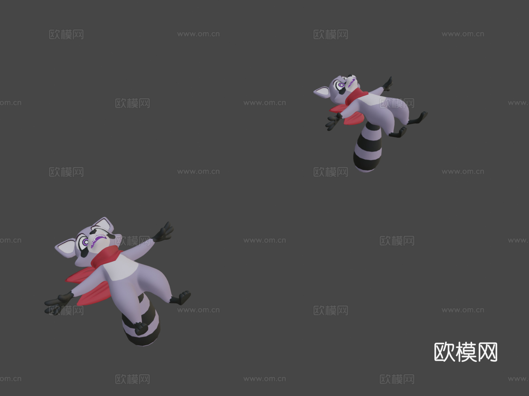 漫步浣熊-靛蓝公园3d模型