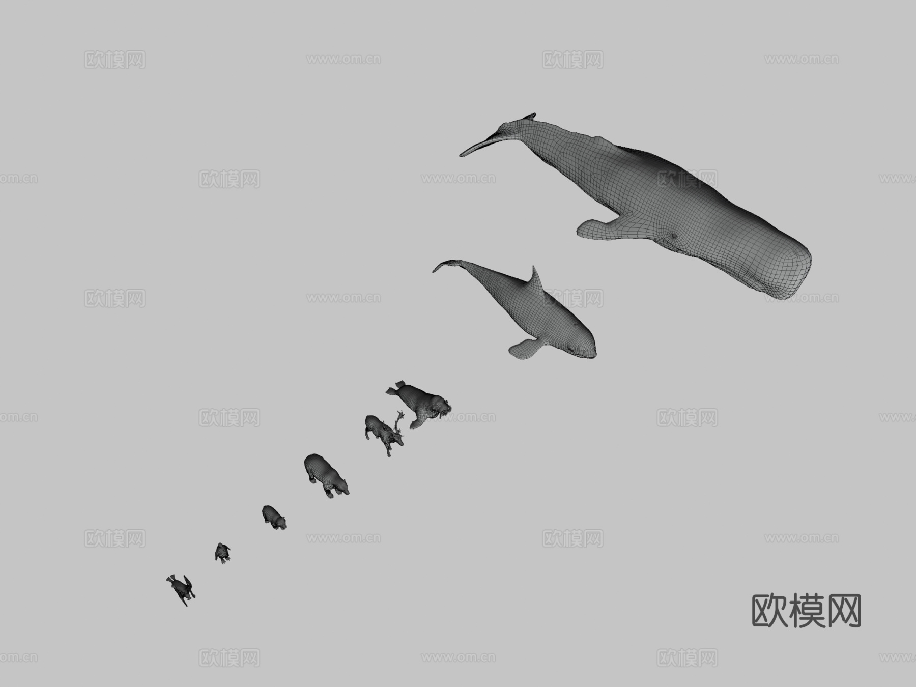 北极动物包3d模型