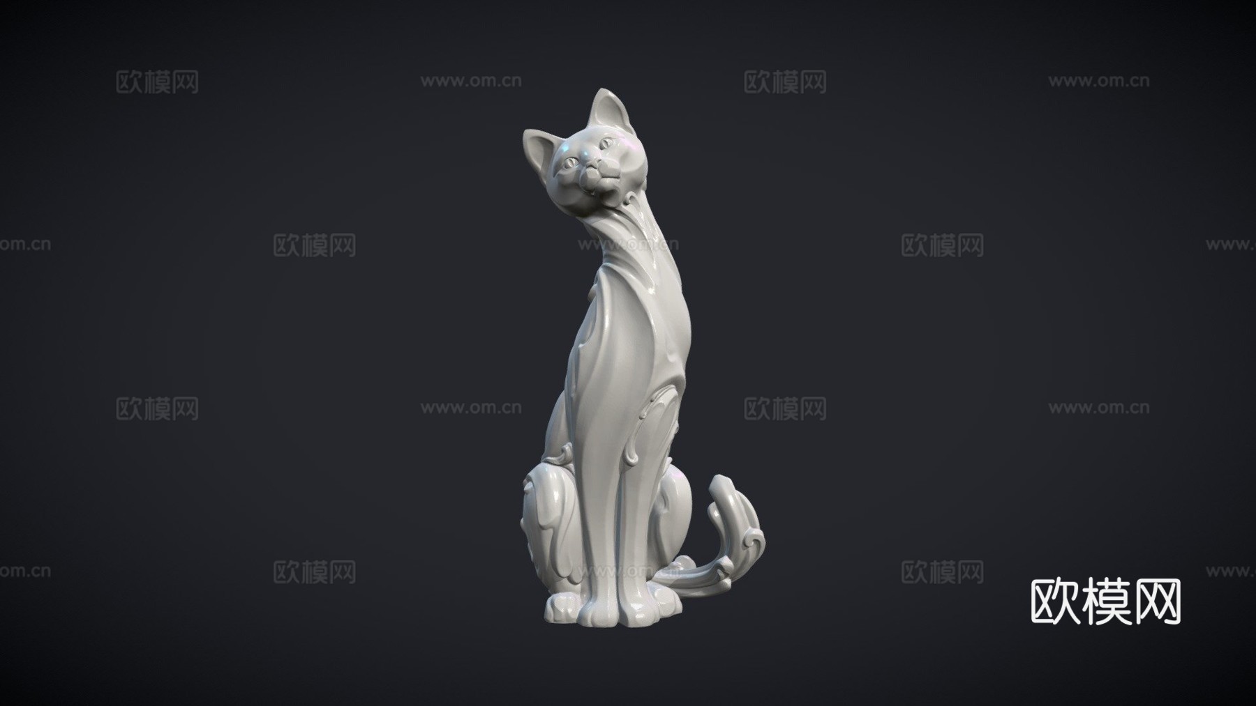 猫雕像3d模型
