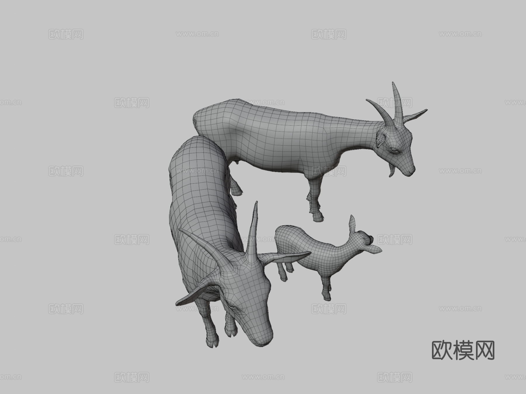 山羊家族3d模型