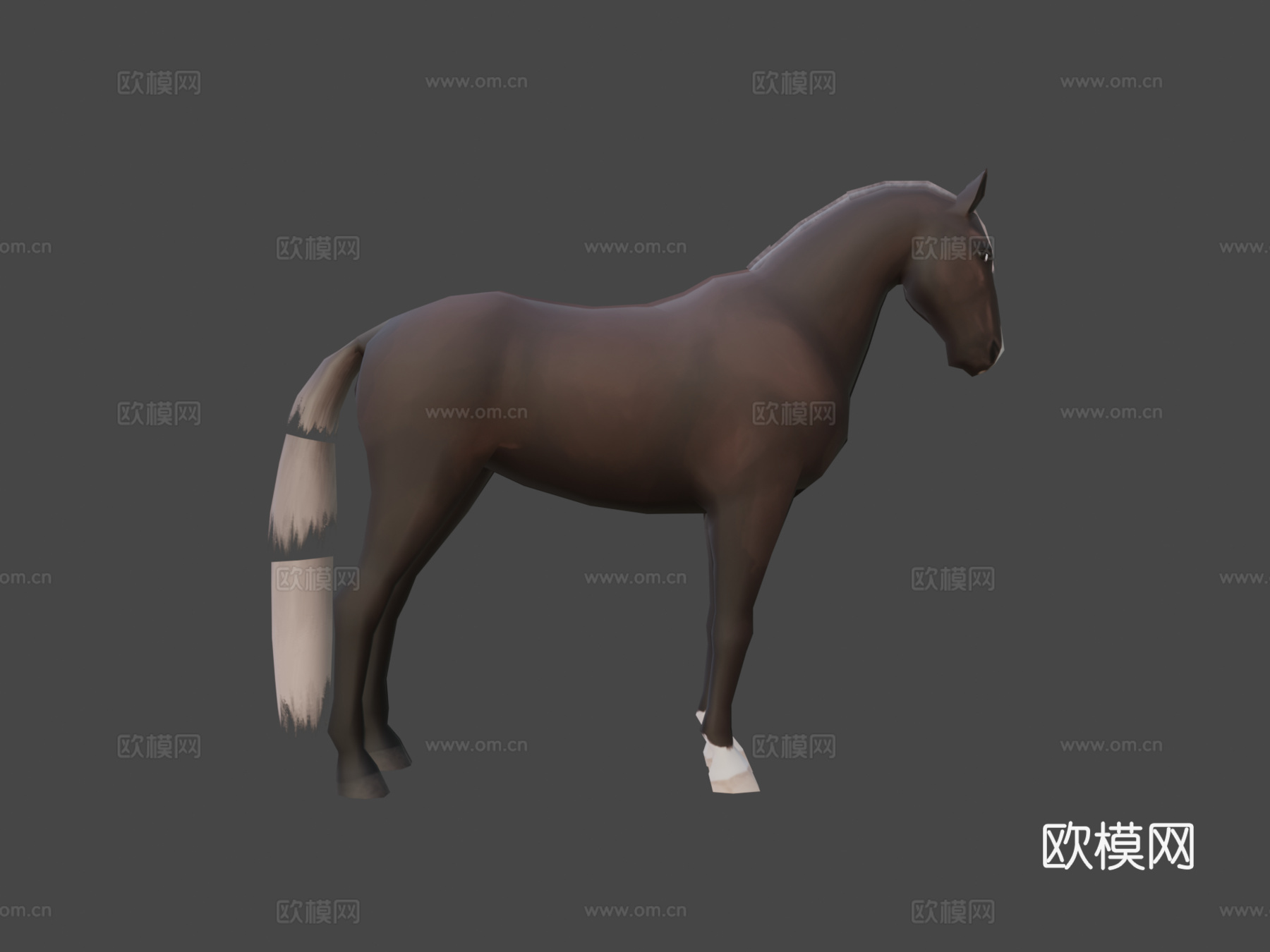低多边形马3d模型