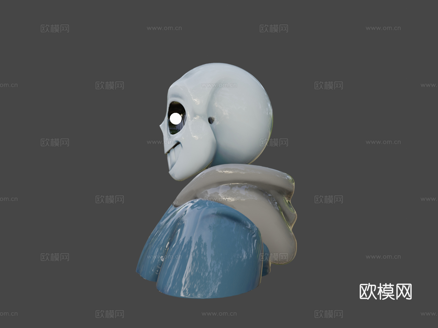 骷髅桑斯半身像3d模型